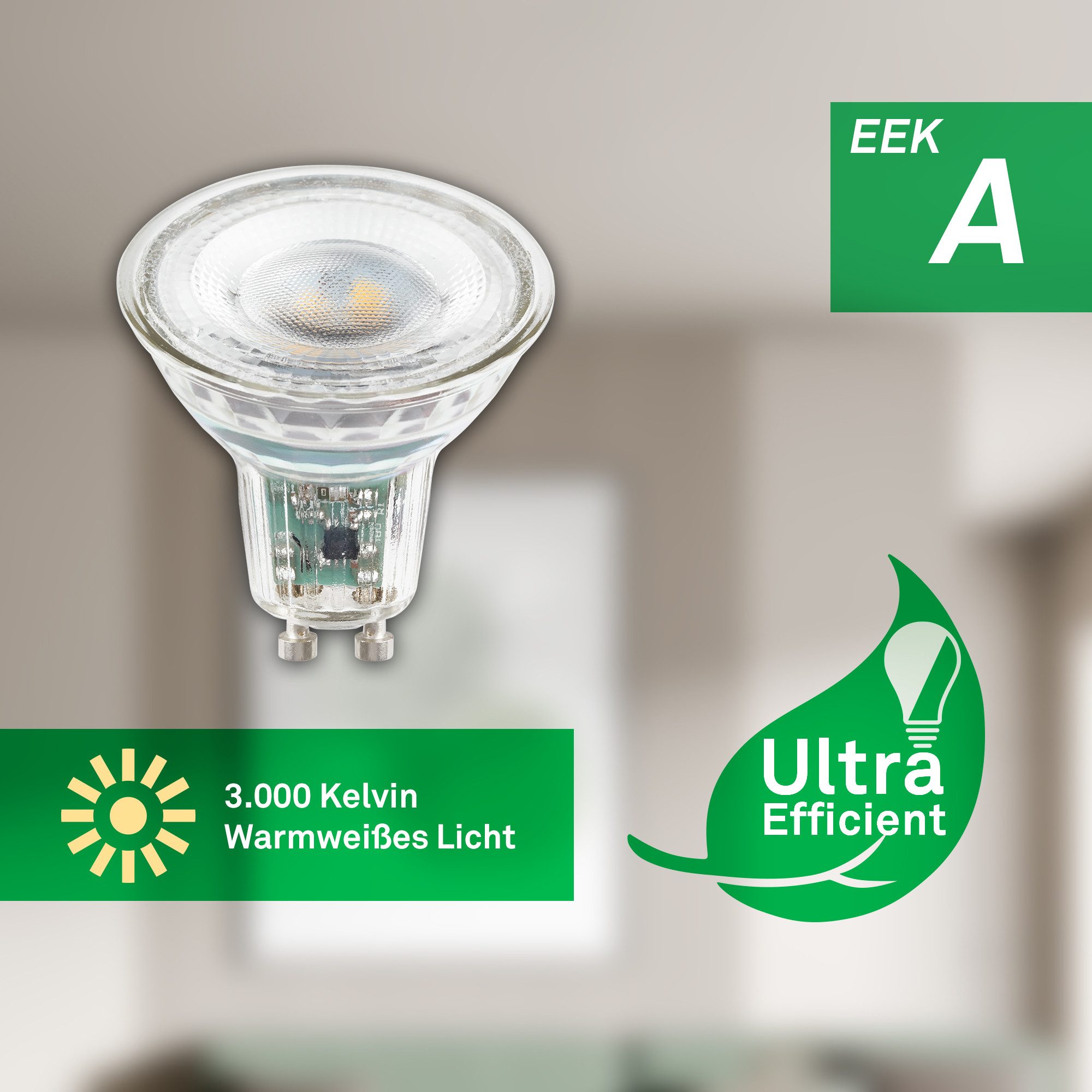 Briloner Leuchten Led-verlichting Ultra-efficiënte GU10 lichtbron EEK A, 2-pack, GU10
