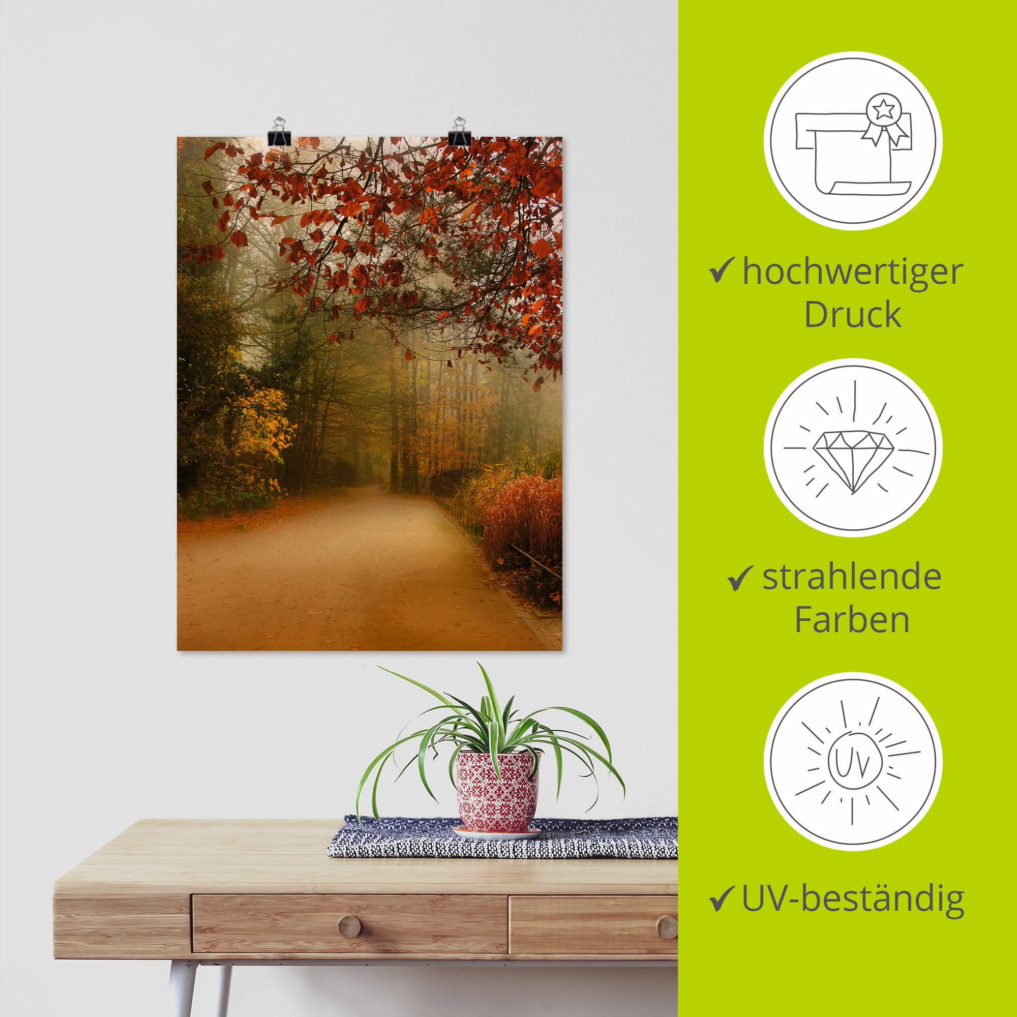 Artland Artprint Herfst in het park als poster in verschillende formaten maten