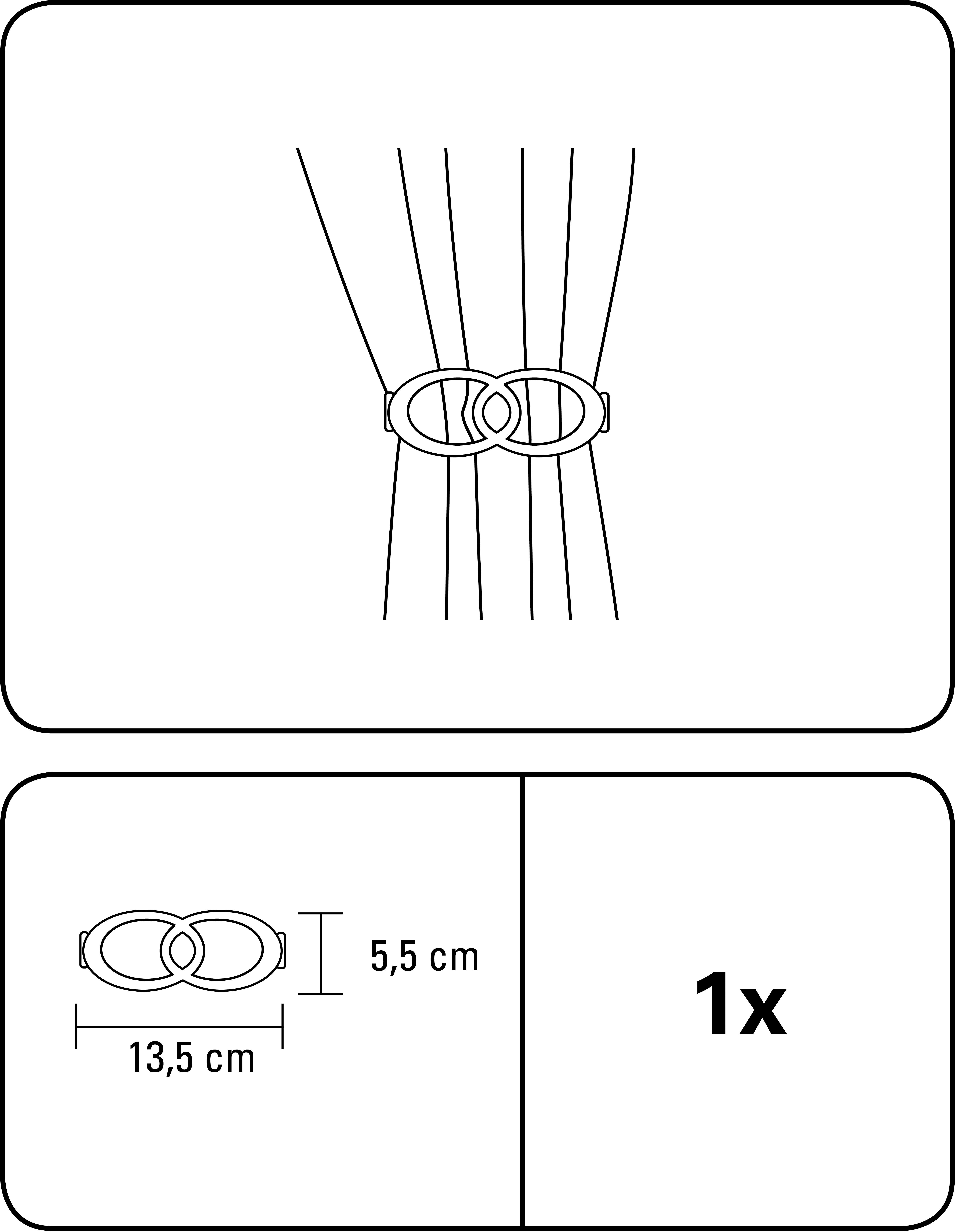 GARDINIA Sierembrasse Embrasse Infinity dubbele ring voor het aanrimpelen en draperen (1 stuk)