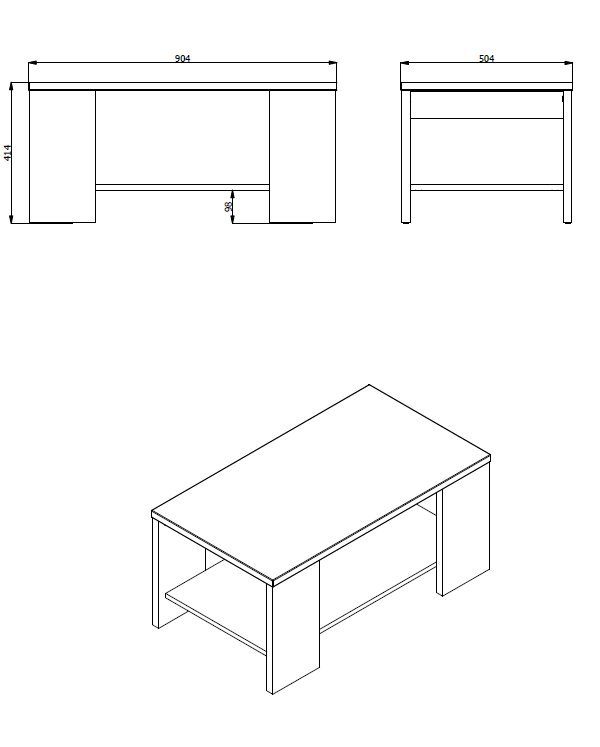 Home affaire Salontafel Union met plank