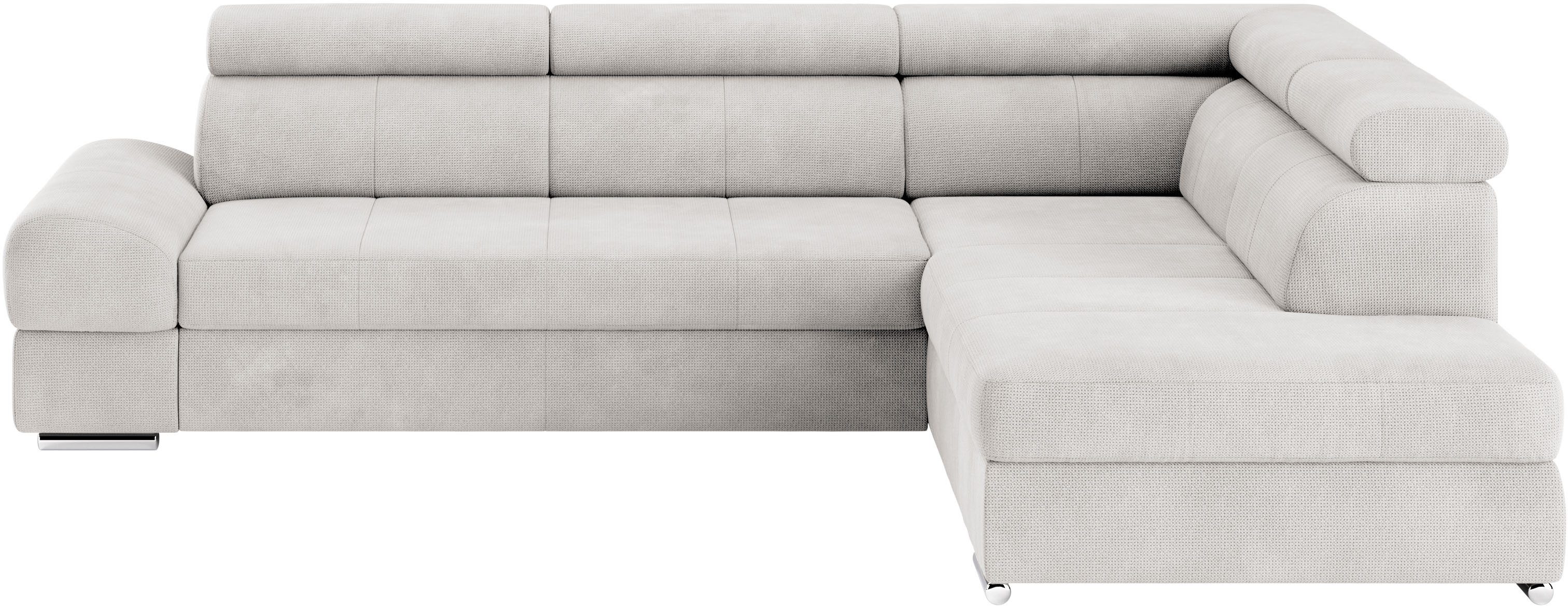 sit&more Hoekbank Broadway L-vorm met verstelbare hoofdsteunen, naar keuze met slaapfunctie