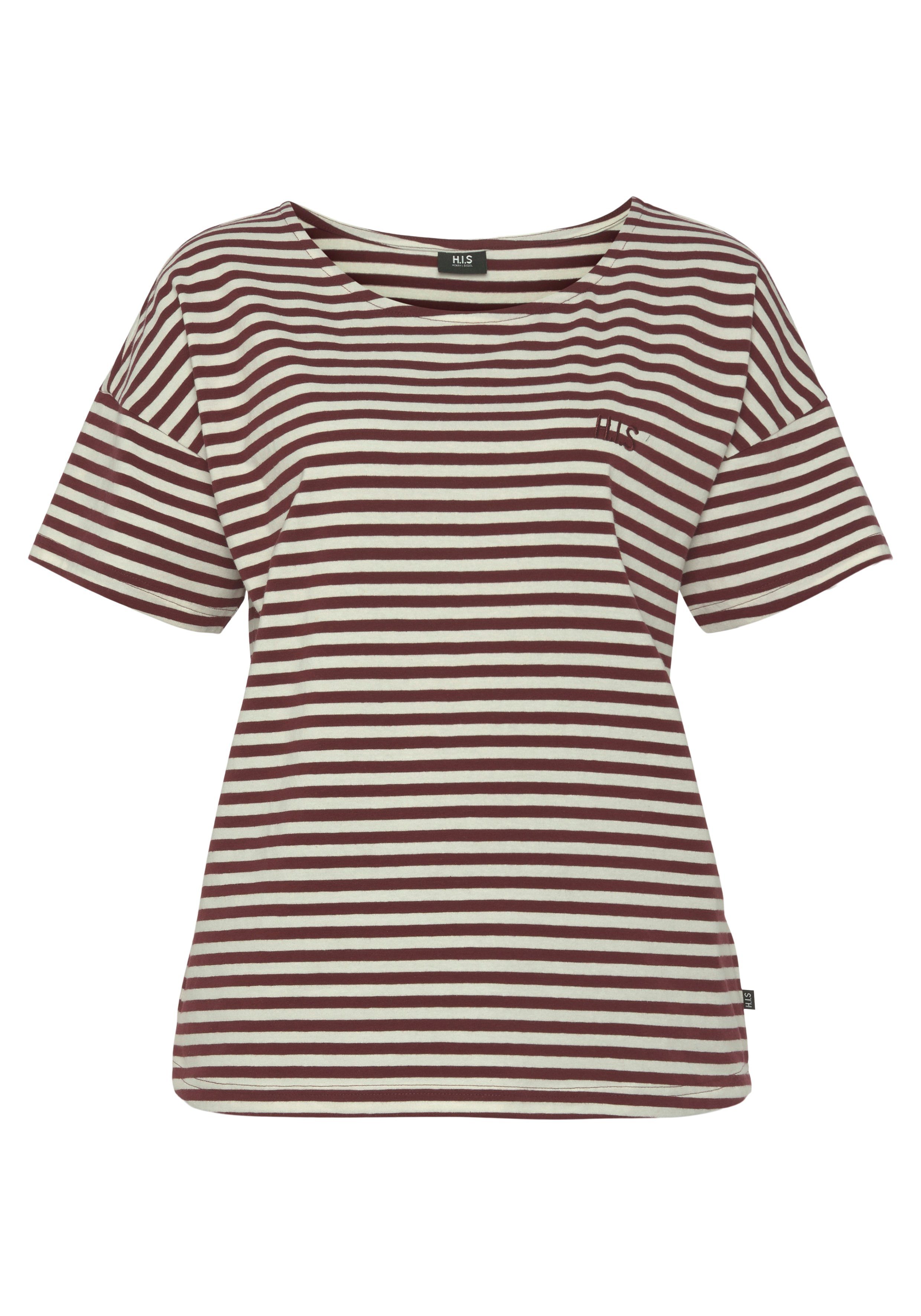 H.I.S Shortama met logoborduursel op borsthoogte (2-delig)
