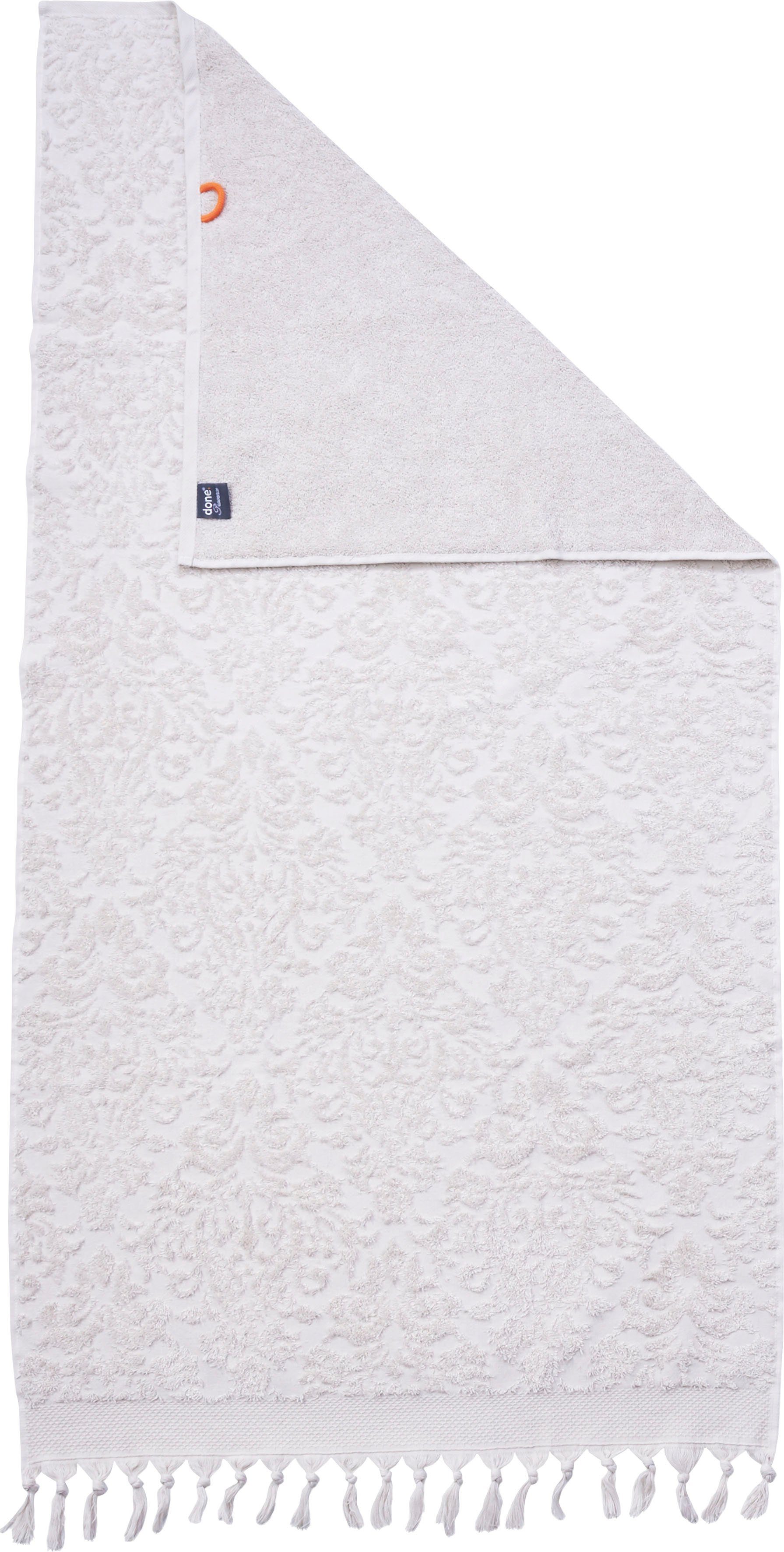 done.® Douchelaken Provence ORNAMENTS Unikleurig, ornamenten, met franje (1 stuk)