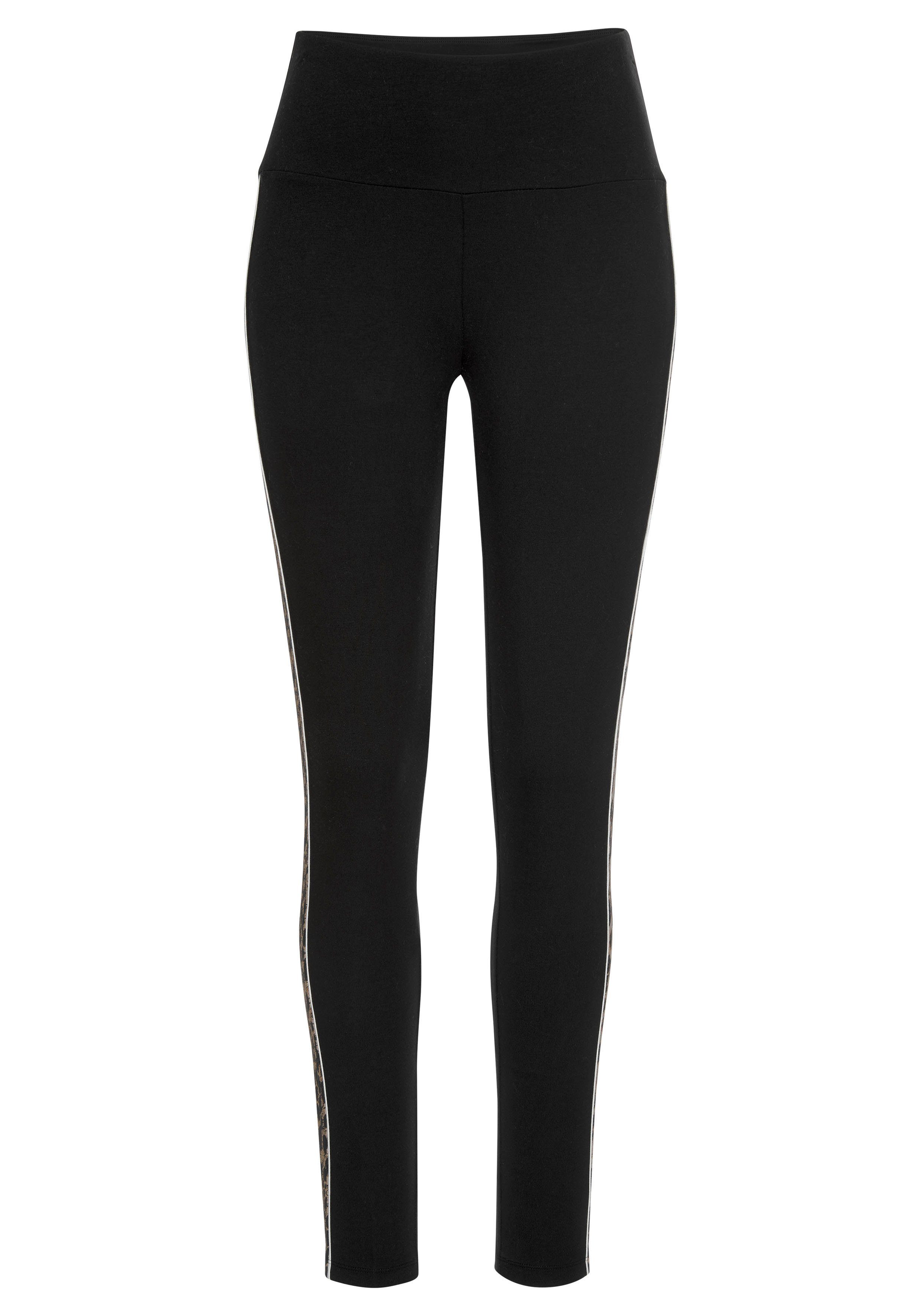 Buffalo Legging met strepen opzij voorzien van luipaardmotief