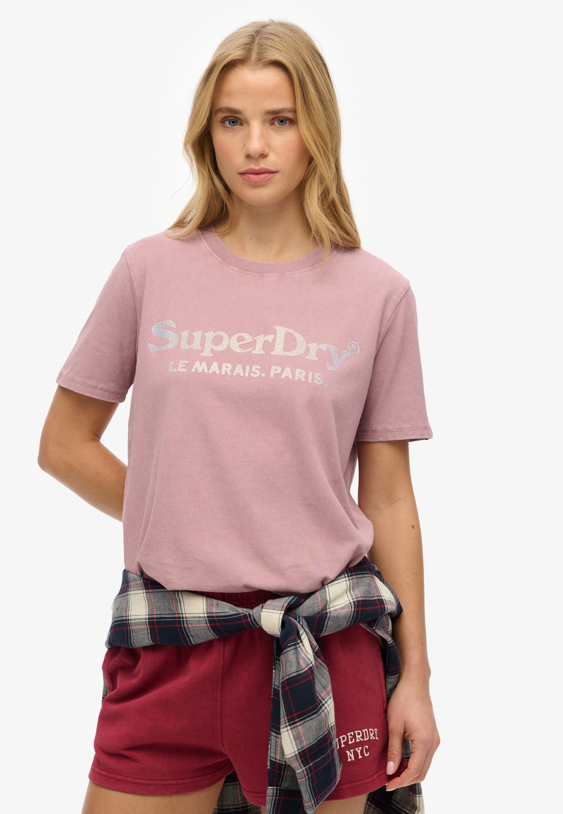 Superdry Shirt met korte mouwen VENUE METALLIC RELAXED TEE