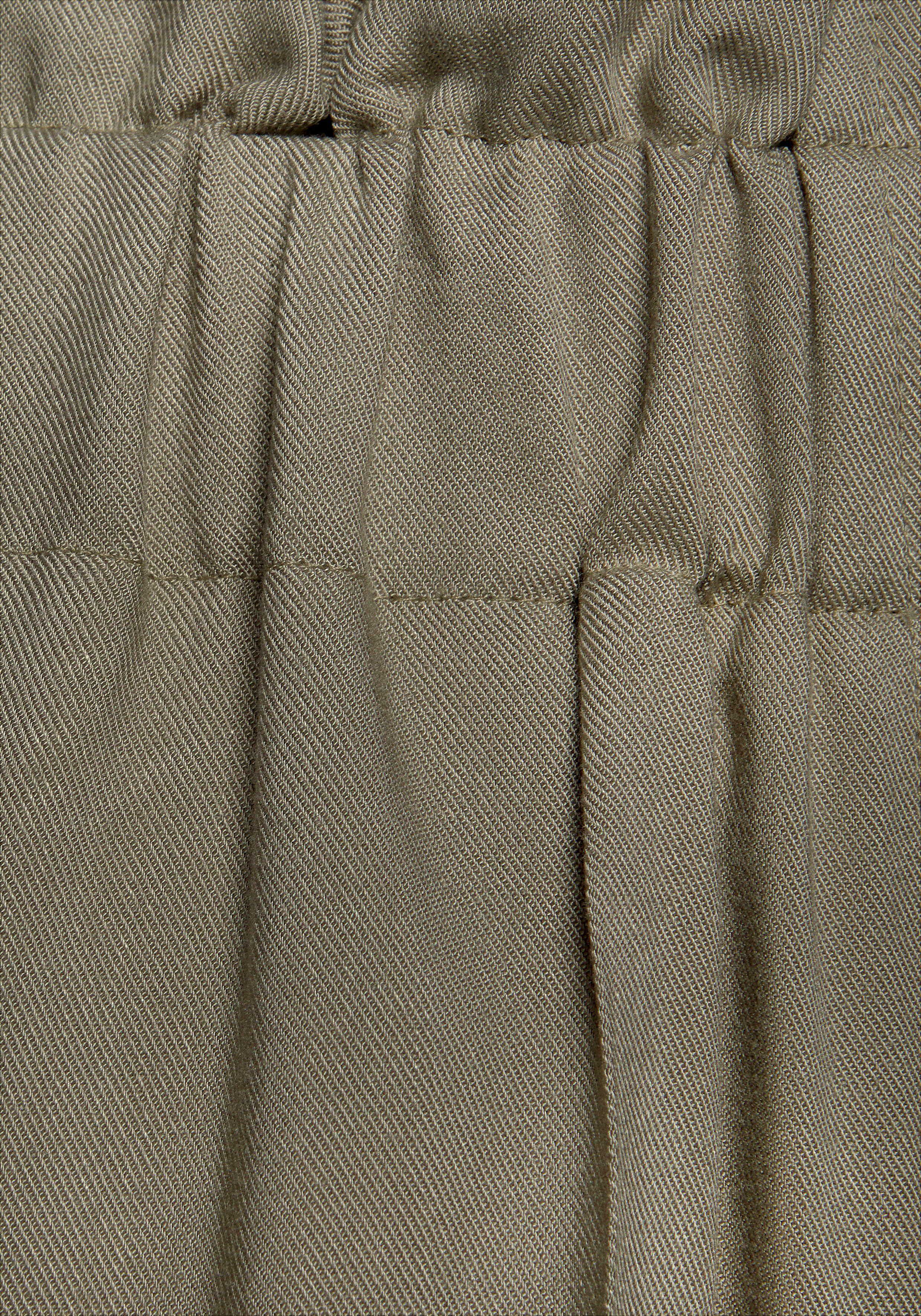 Lascana Paperbag-broek met sierknopen en elastische tailleband, stofbroek, opgerolde broekzoom