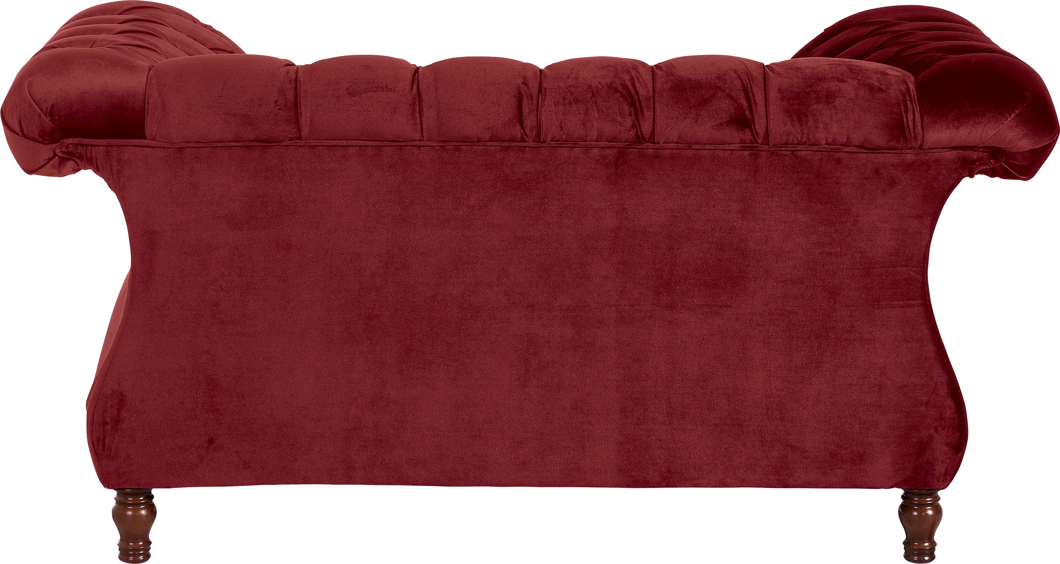Max Winzer® Loveseat Isabelle, loungestoel Capitonnage & gedraaide poten in beuken notenkleur, breedte 167 cm