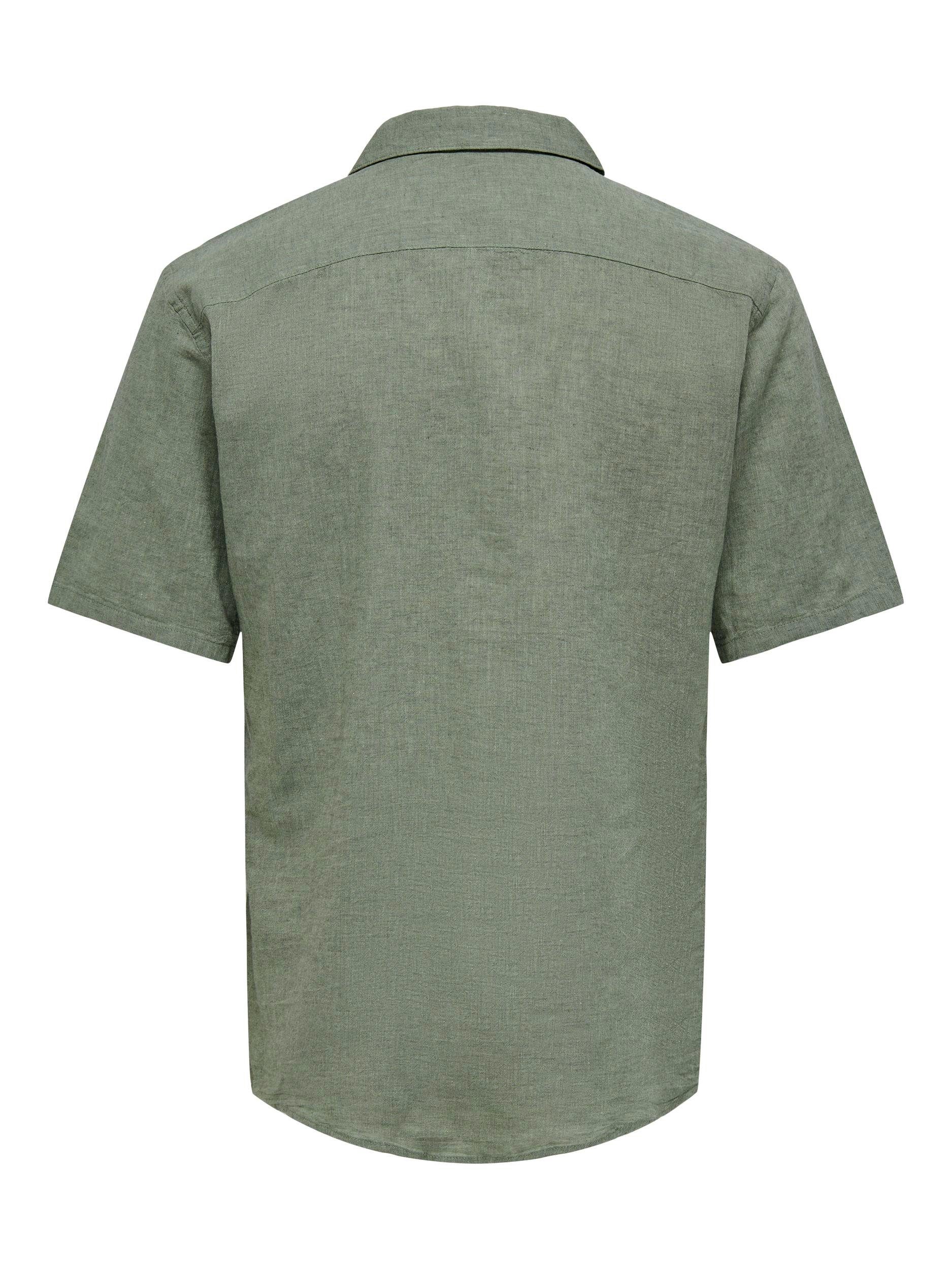 ONLY & SONS Overhemd met korte mouwen ONSCAIDEN SS SOLID RESORT LINEN NOOS