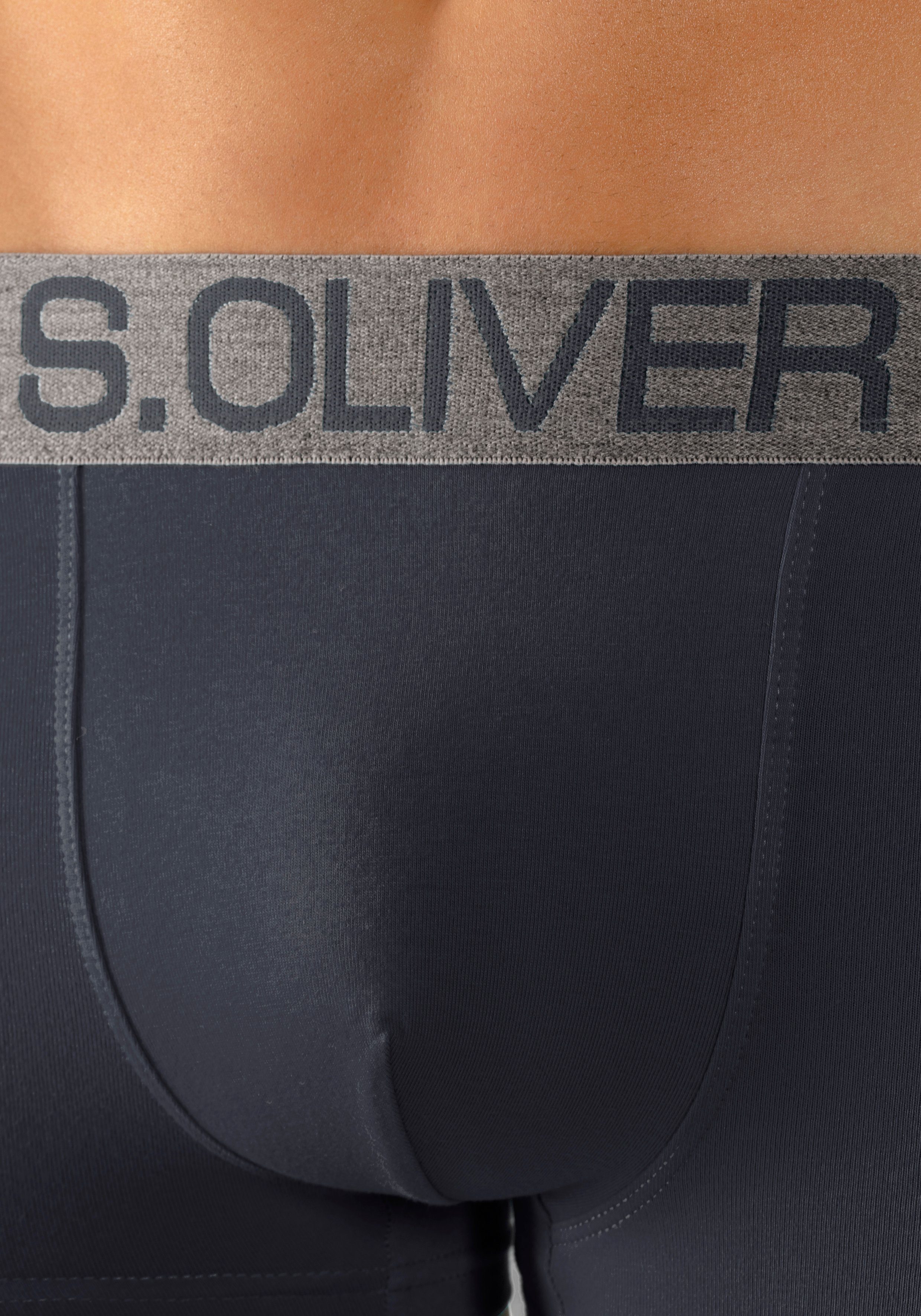 s.Oliver RED LABEL Beachwear Hipster strak zittende boxershorts voor heren van katoenmix (set, 4 stuks)