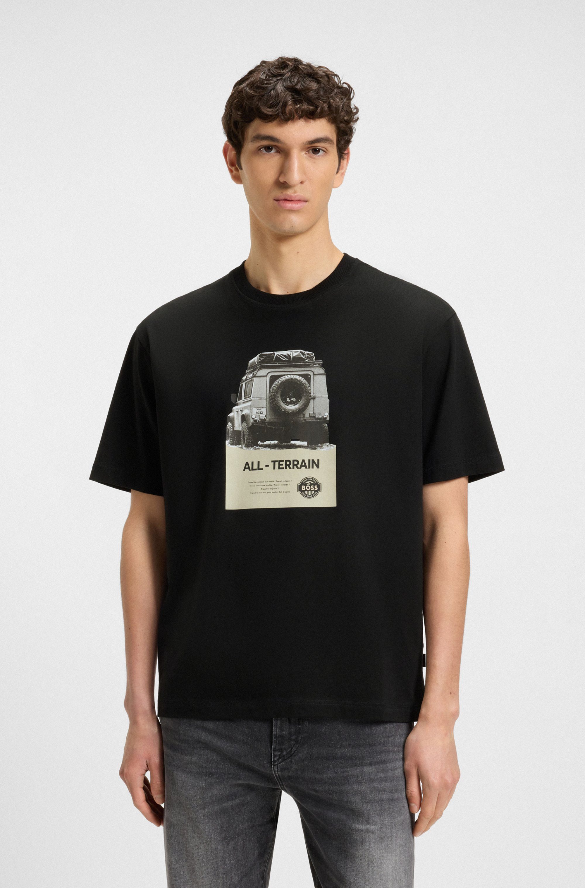 Boss Orange T-shirt Te Wagon with cool photo print heren t-shirts maat M zwart