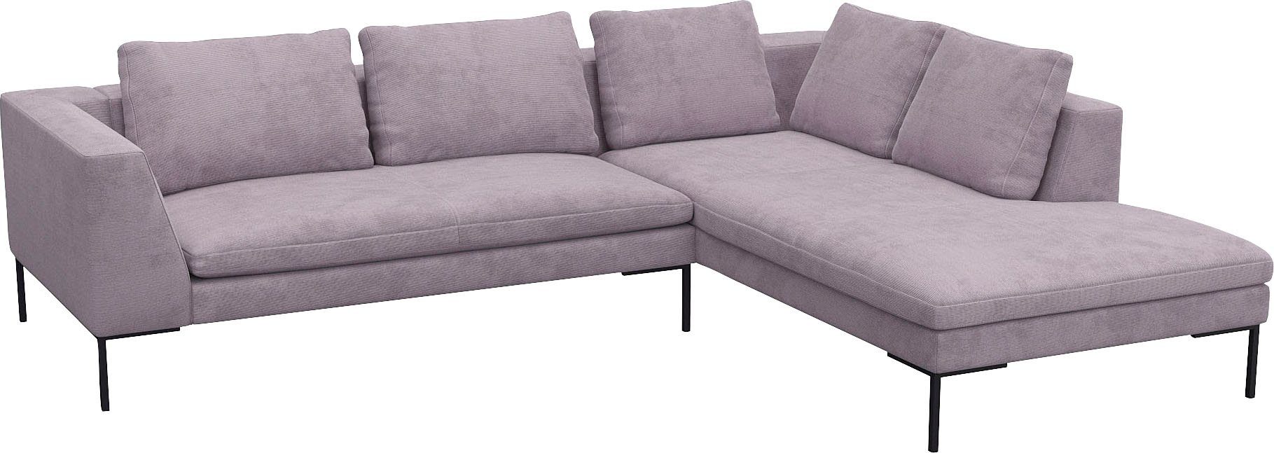 FLEXLUX Hoekbank Loano, supercomfortabel zitcomfort door koudschuim in de zitting moderne bank, vrij in de ruimte te plaatsen, losse kussens, l-vorm