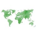 wall-art wandfolie groene wereldkaart fotolijstje (1 stuk) groen