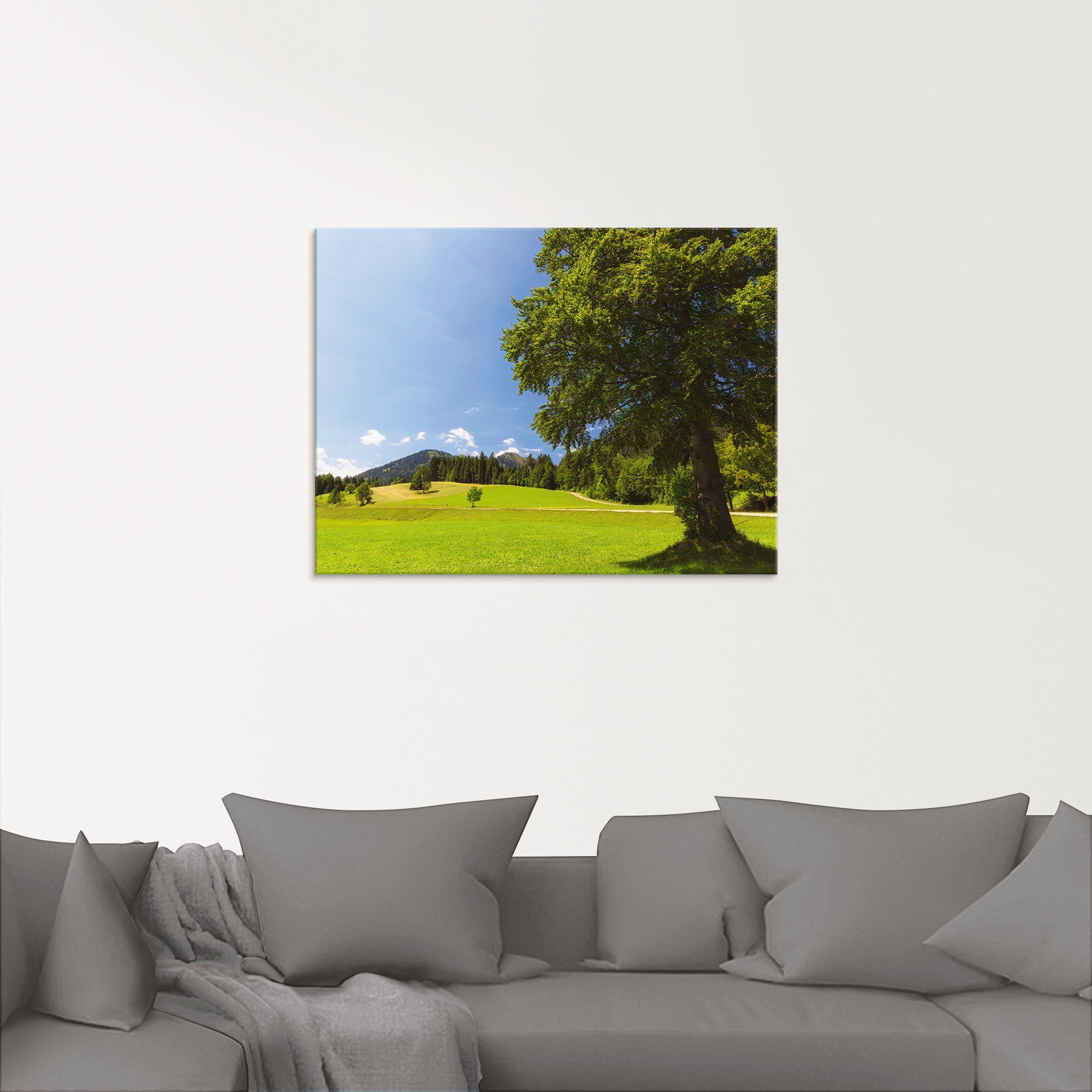 Artland Print op glas Beiers Landschap in verschillende maten