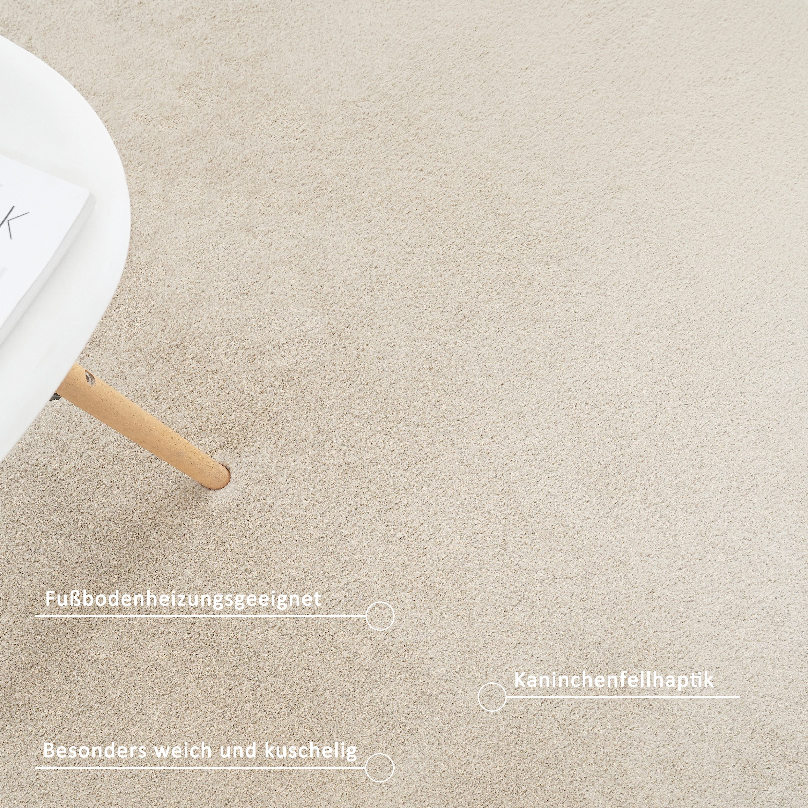 Leonique Vachtvloerkleed Balu, kunstfellteppich, modern, langpolig tapijt Konijnenbont-gevoel, behaaglijk, zacht, woonkamer, slaapkamer