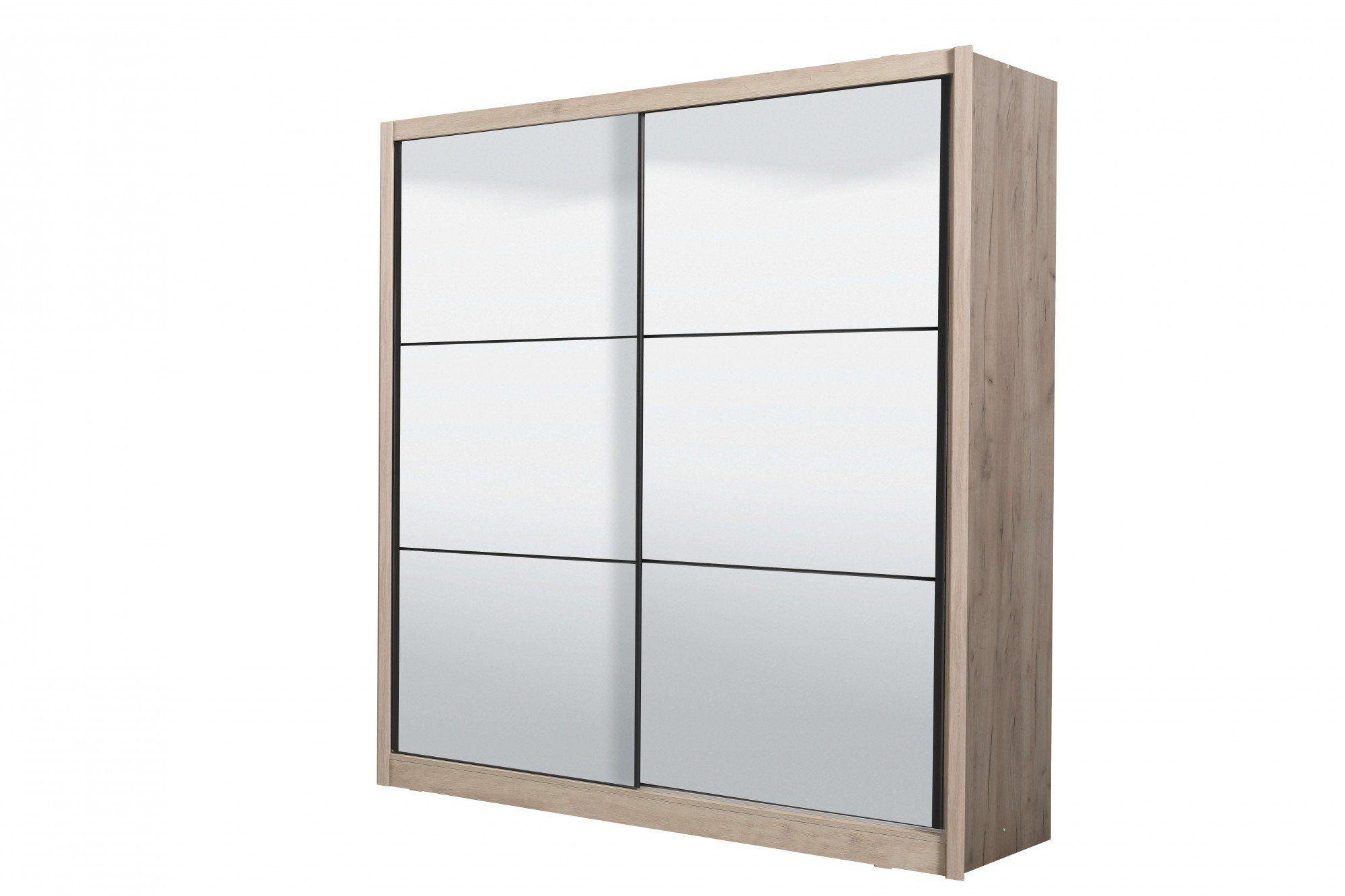 INOSIGN Schuifdeurkast Navara kledingkast met spiegel linnenkast met volledige spiegelfront, fsc®-gecertificeerd, 213,5x215,5x61cm