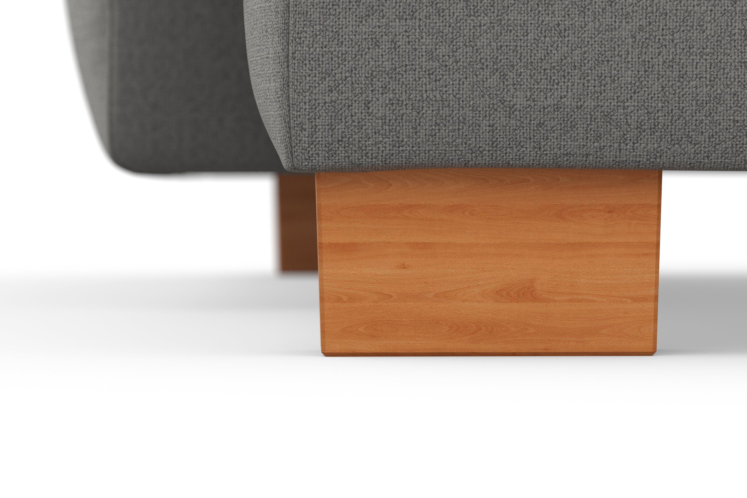 sit&more Zithoek Dundee U-vorm met binnenvering en massief houten poten, naar keuze met verstelbare hoofdsteun