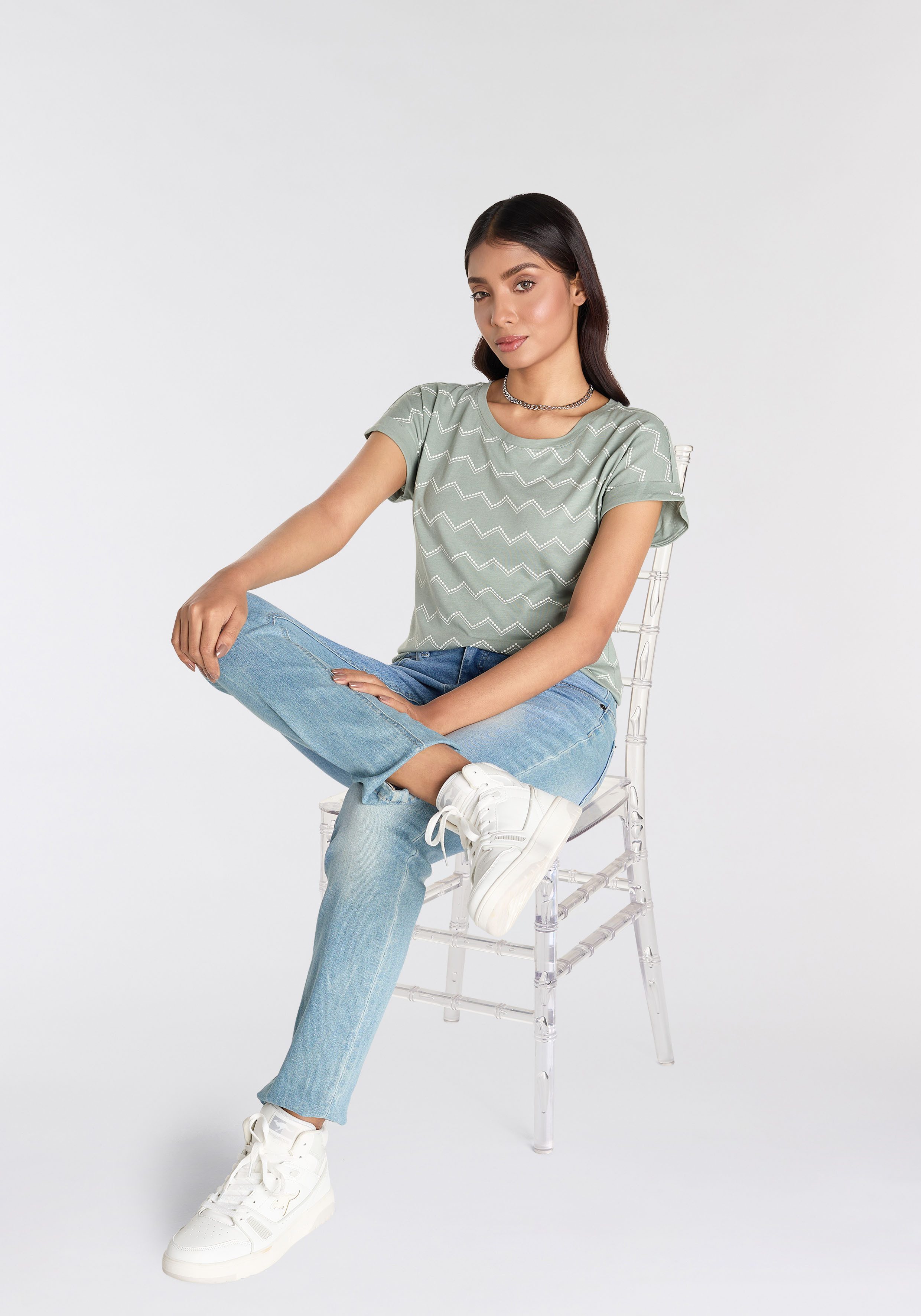 KangaROOS Shirt met korte mouwen met zigzagpatroon