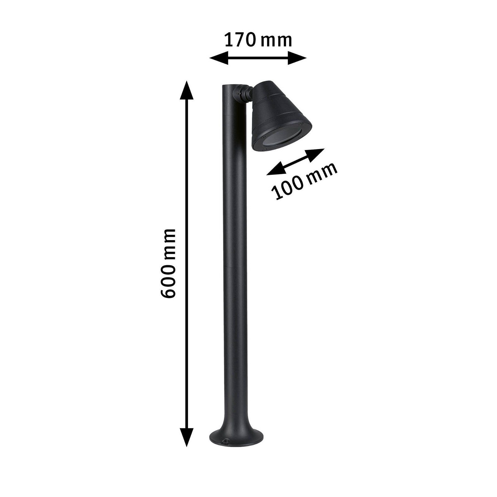 Paulmann Paalverlichting Trian IP44 rond 600mm max. 35W 230V Antraciet GU10 Aluminium (1 stuk)