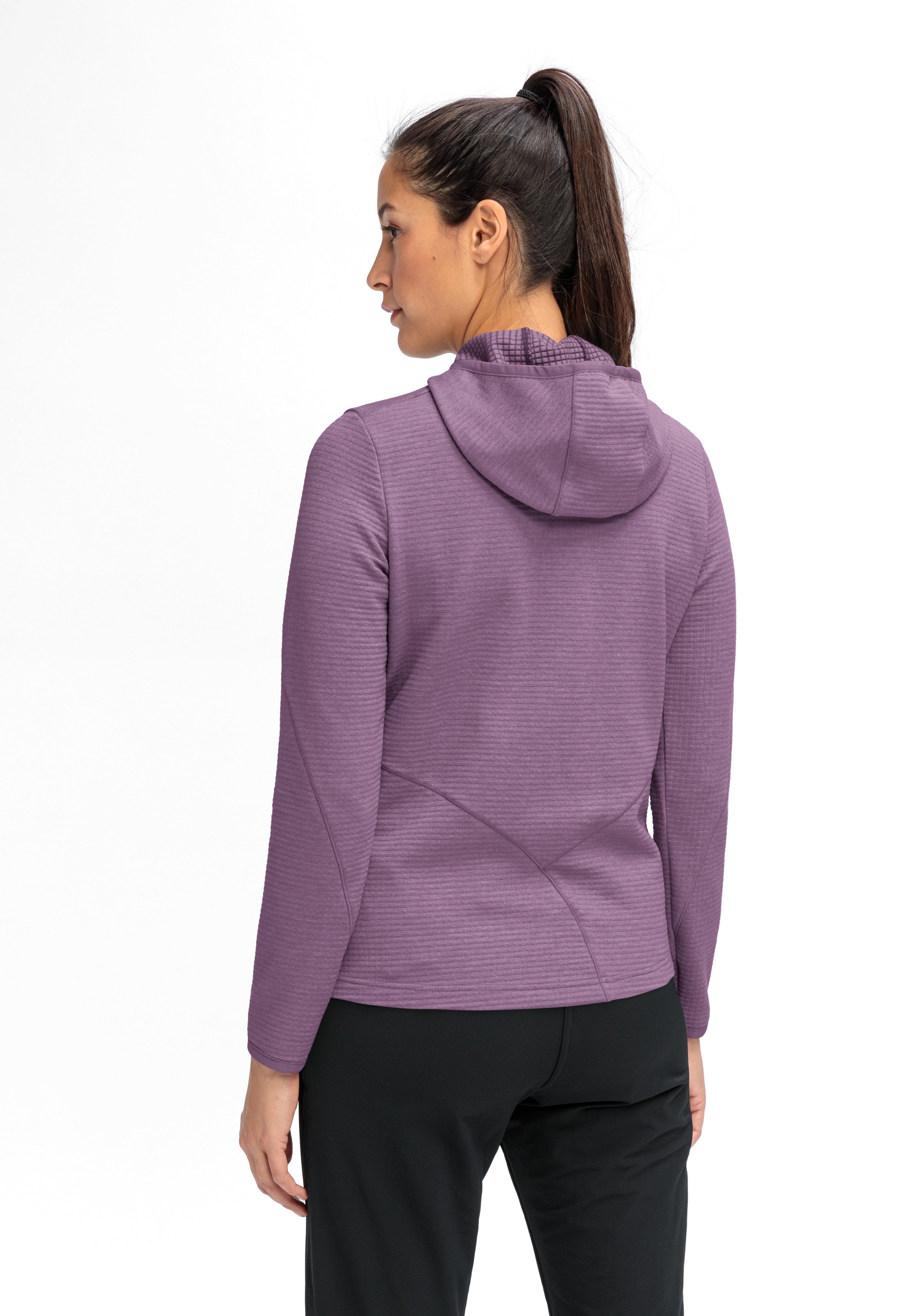 Maier Sports Fleecejack Tesila Hood W Dames midlayer, ademend snel drogend, full-zip, regular fit