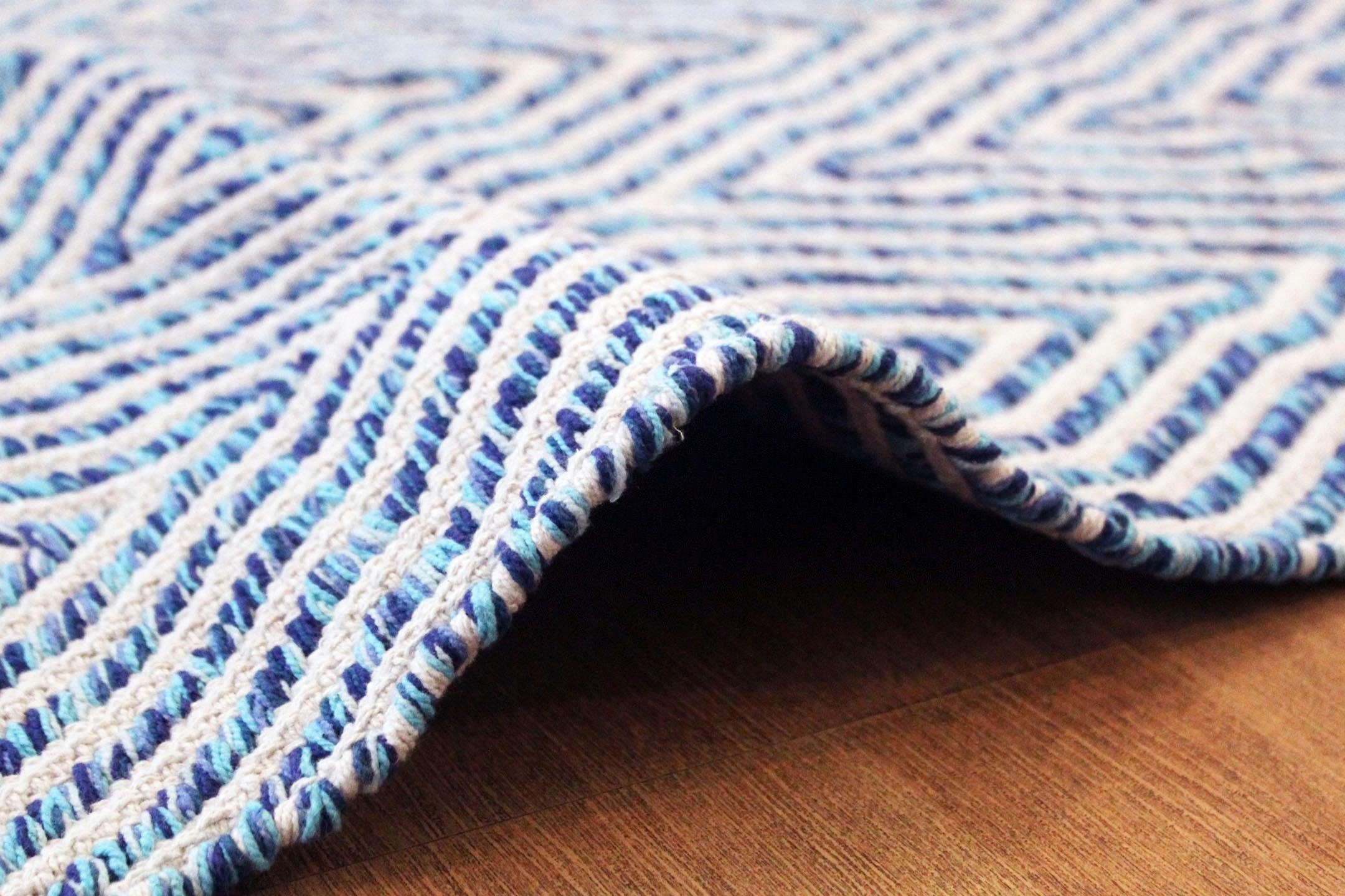 calo-deluxe Vloerkleed Luba 433 100% katoen, handgeweven, woonkamer, kinderkamer