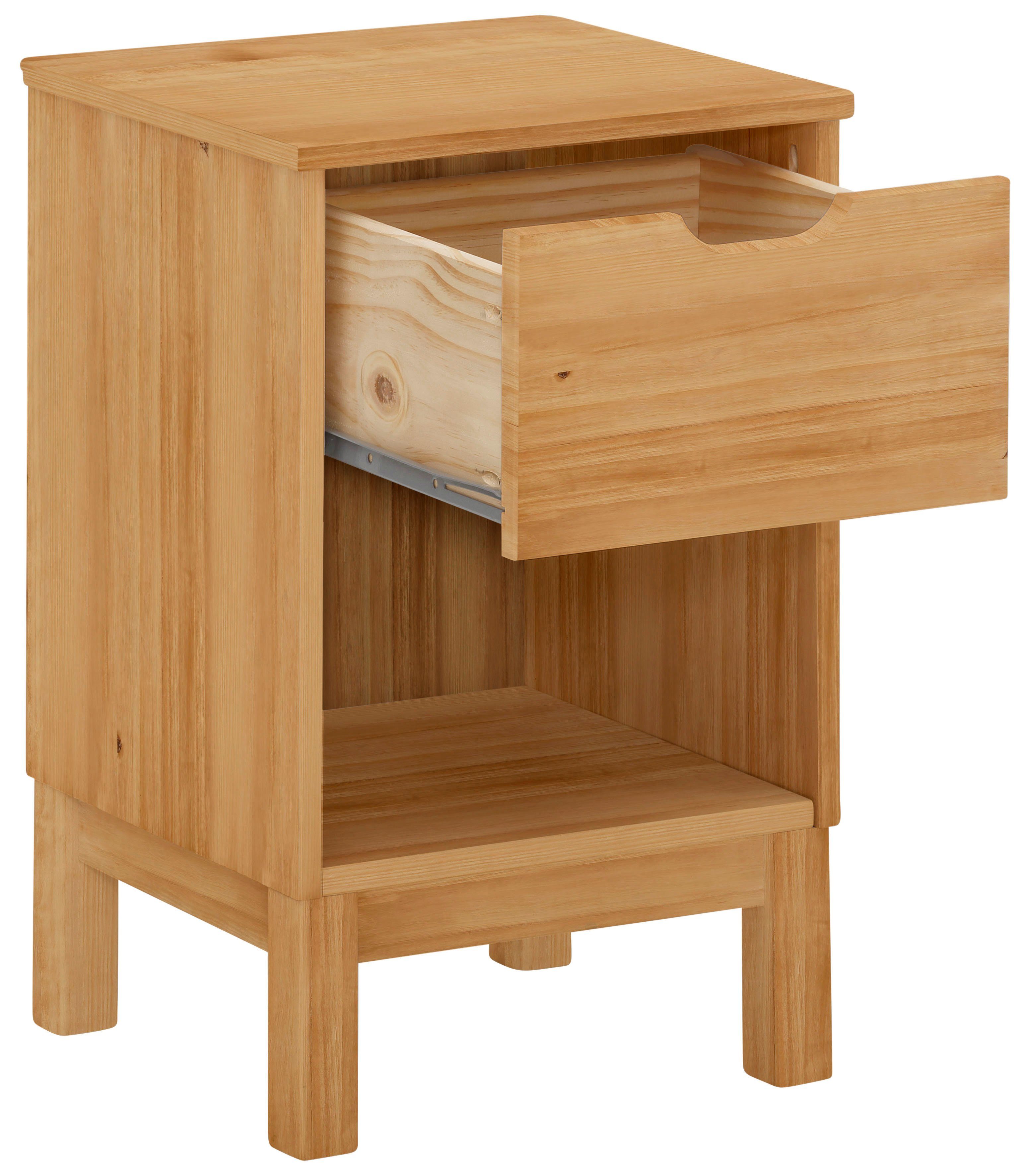 Home affaire Nachtkastje Post massief grenenhout, opbergmogelijkheid door lade, breedte 38 cm