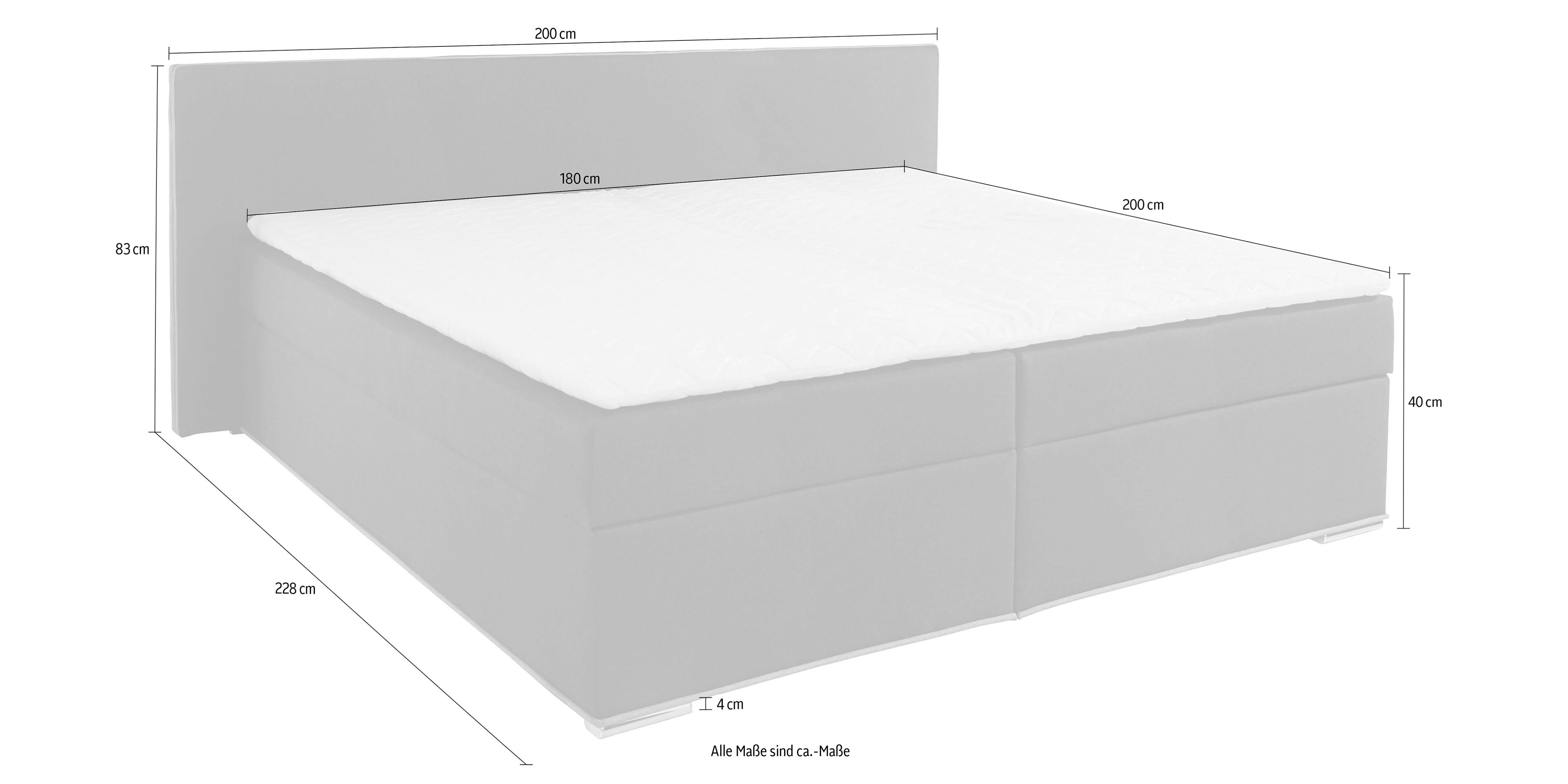 Home affaire Gestoffeerd bed Annera, kussenvulling met veren Inclusief lattenbodem, ligoppervlak 140 of 180 cm kiesbaar