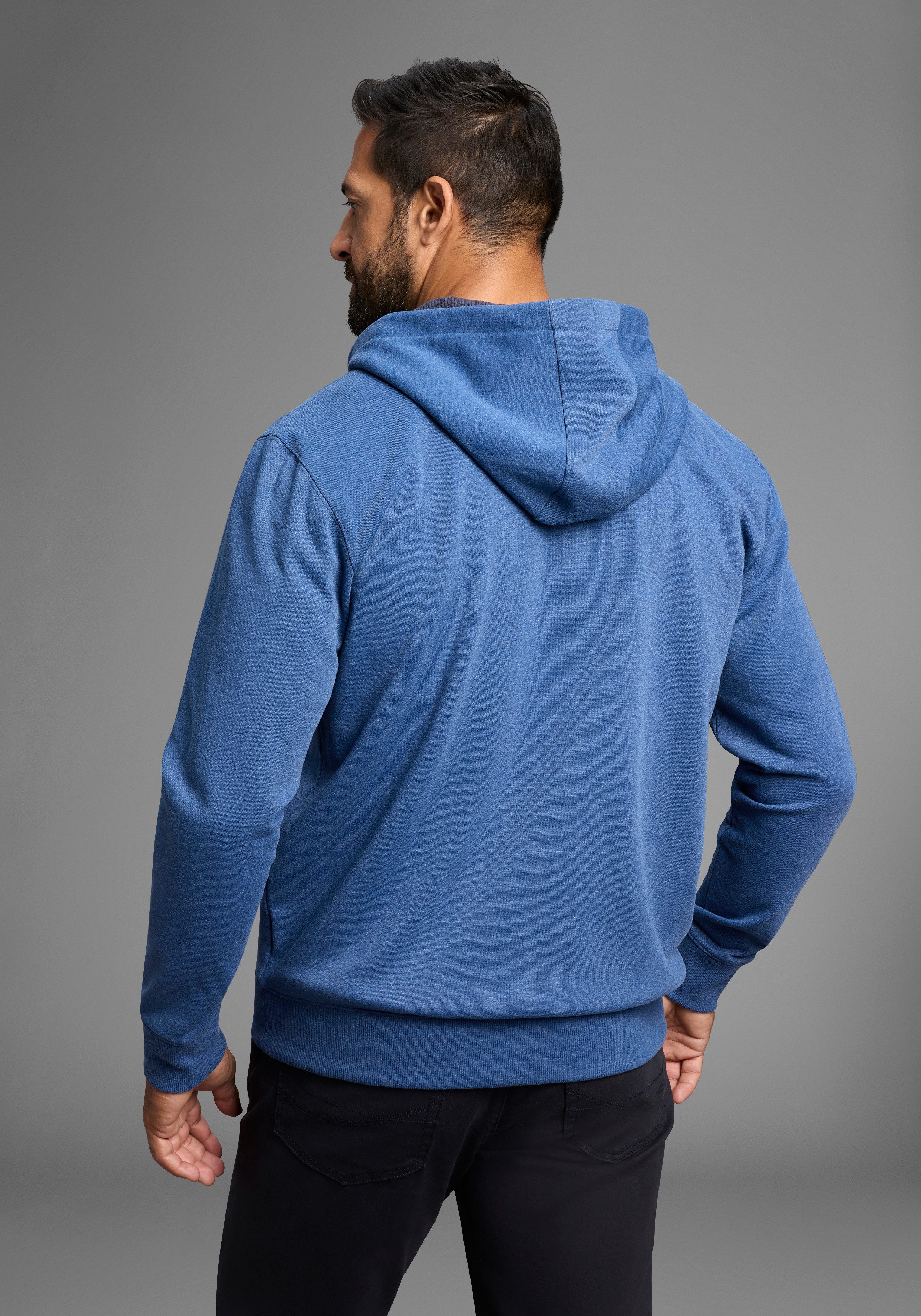 Man's World Capuchonsweatvest met contrastkleurige voering