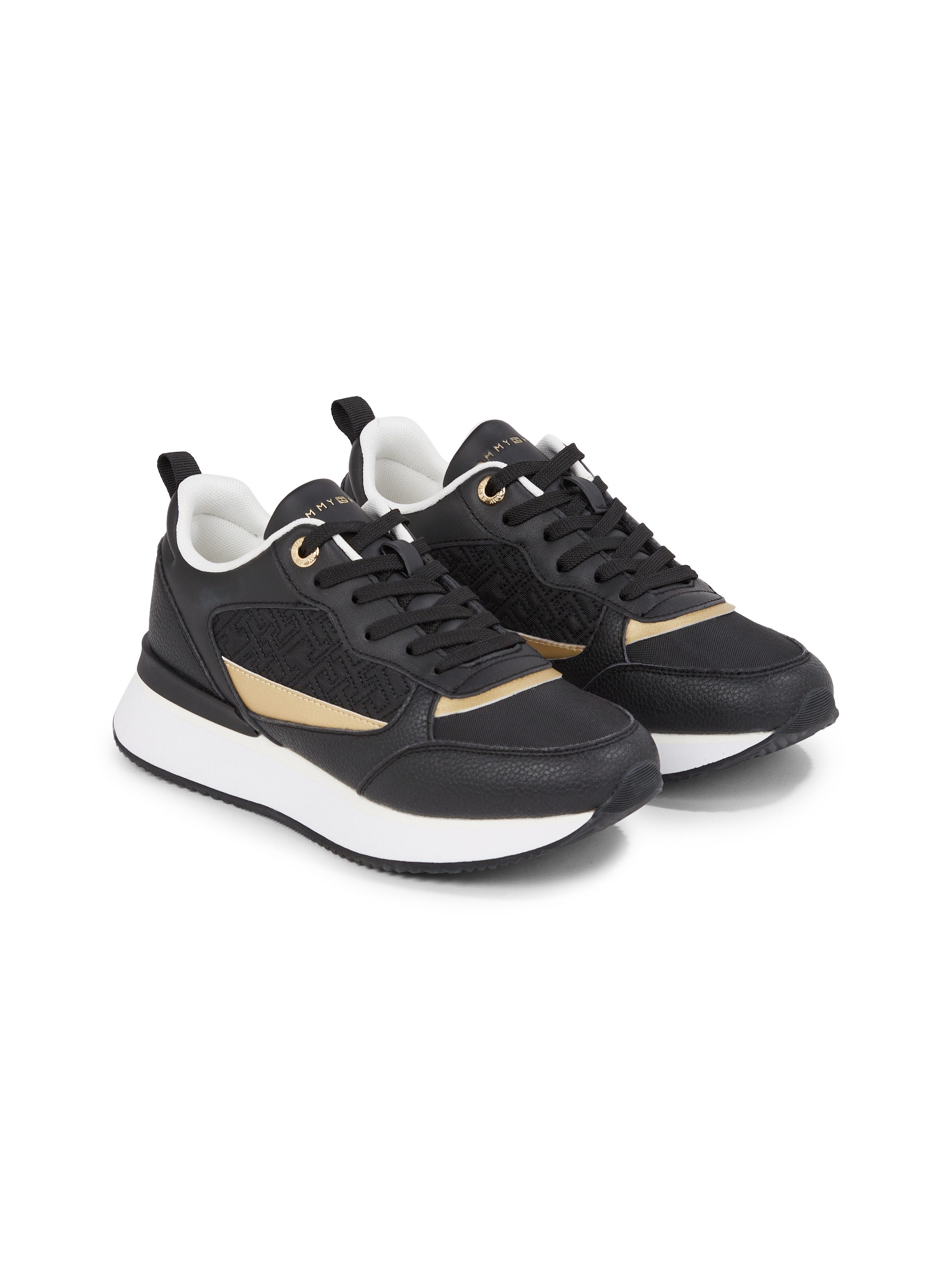 Tommy Hilfiger Plateausneakers MONOGRAM RUNNER , vrijetijdsschoen, lage schoen, veterschoen met th-monogram
