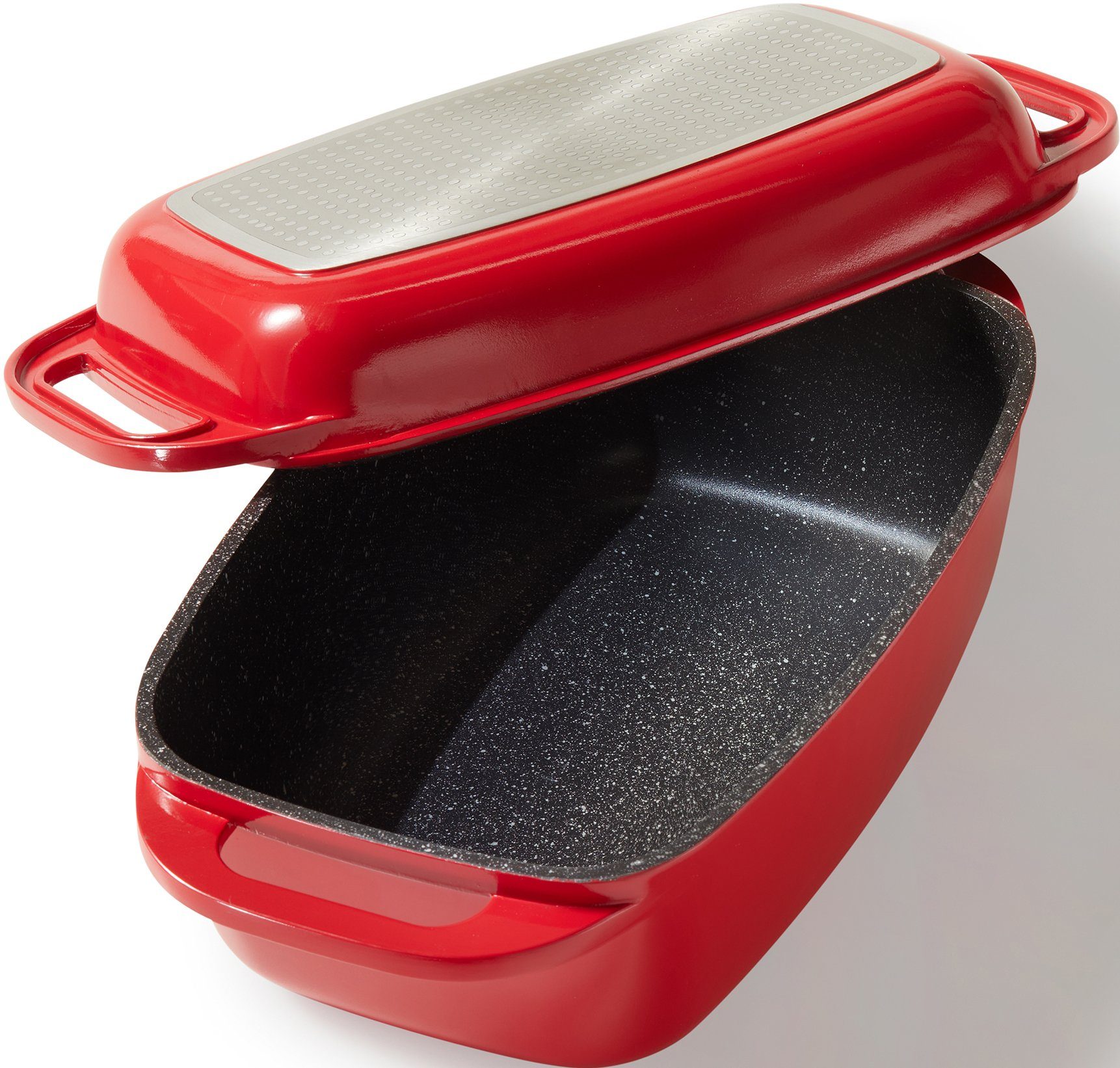 STONELINE Braadpan Inductie, 5,6 liter (set) pannensets rood