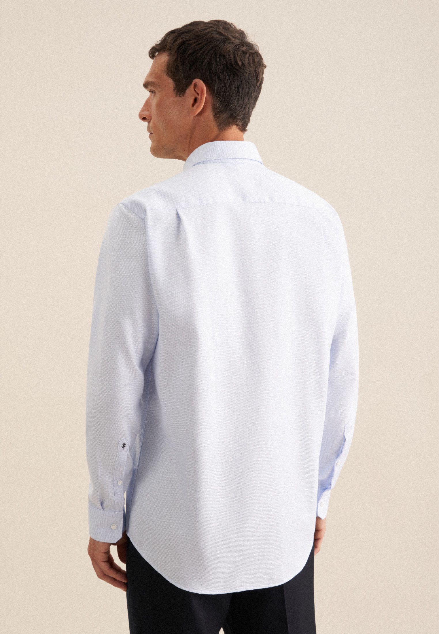 seidensticker Businessoverhemd Zwarte roos Regulier button-down kraagstructuur