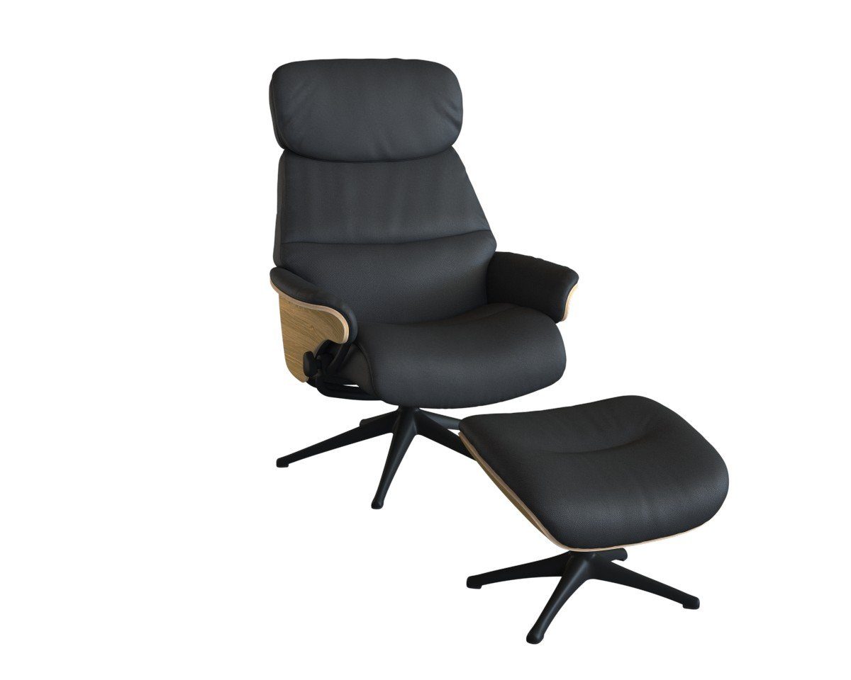 FLEXLUX Relaxfauteuil Aarhus, functionele stoel, gestoffeerde stoel, armleuningen, TV-fauteuil tv-fauteuils zwart