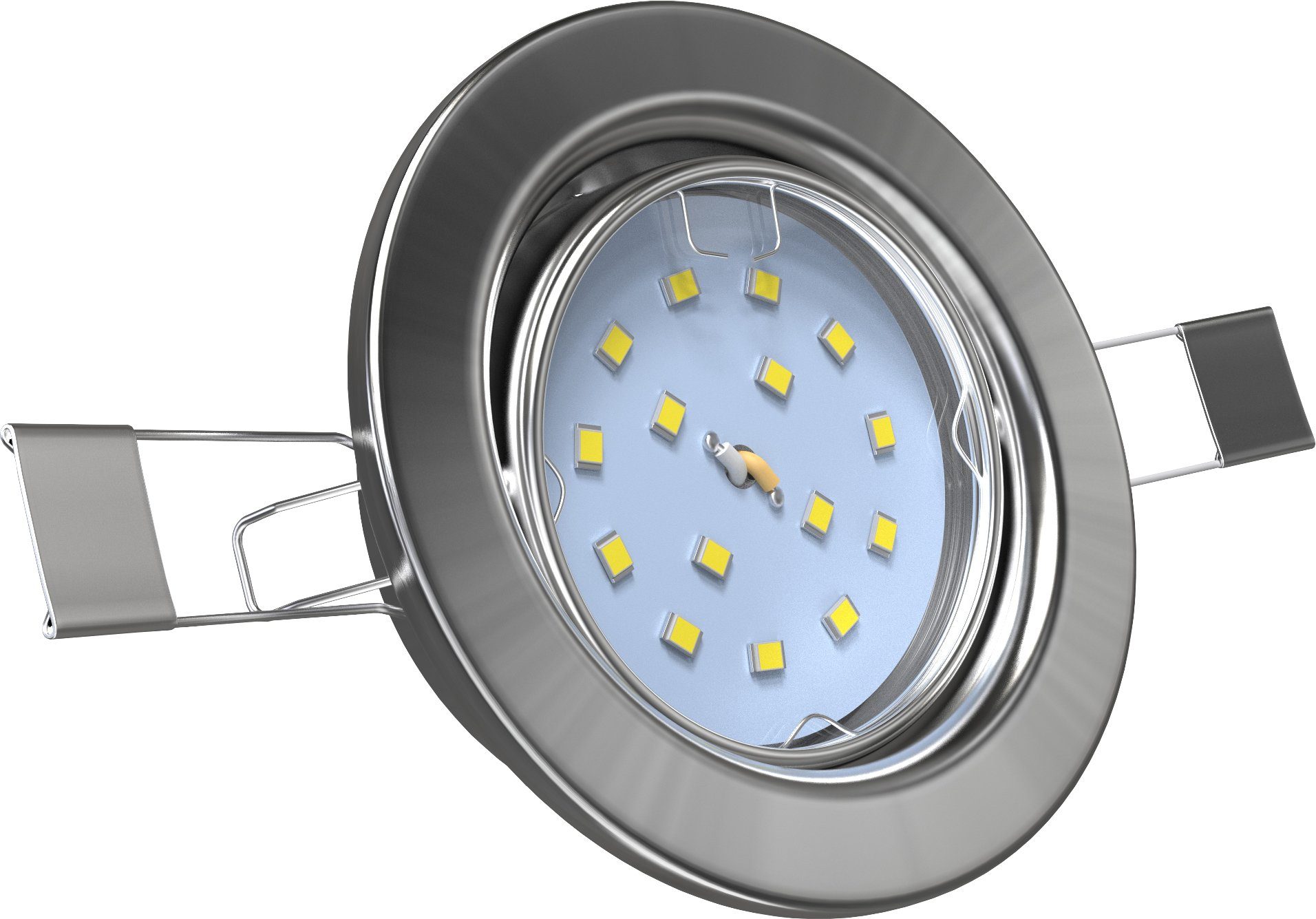 B.K.Licht Ledinbouwlamp 5-delige inbouwspot, kantelbare plafondspots, platte spots (5 stuks)