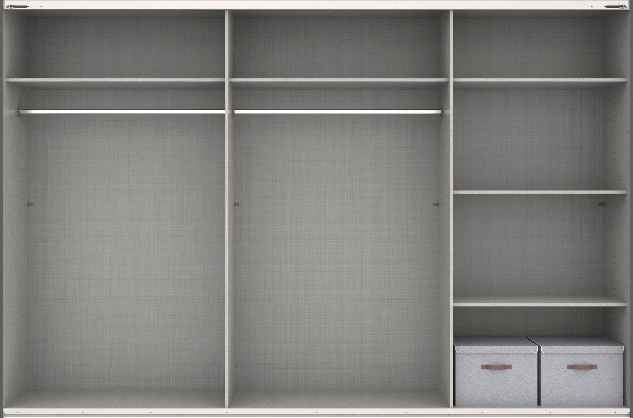 Wimex Zweefdeurkast Barmbek Slaapkamerkast BESTSELLER Garderobekast Kledingkast met 2 stoffen boxen en 2 extra planken, spiegeldeur