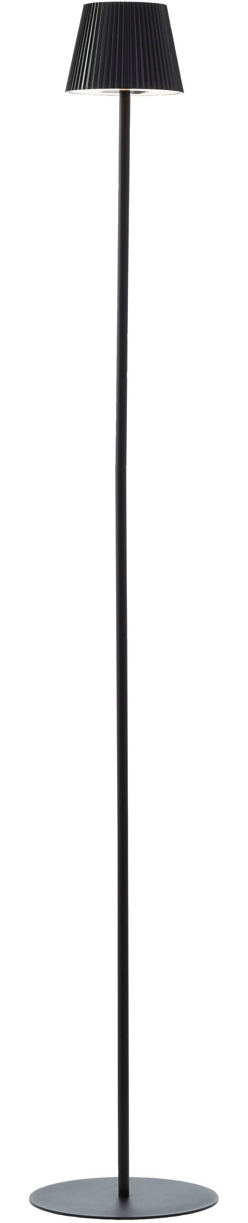 Brilliant Leuchten Led-vloerlamp voor buiten Macobo LED accu-lamp, 125 cm, 340 lm, 3000 K, touchdimmer, zwart mat (1 stuk)