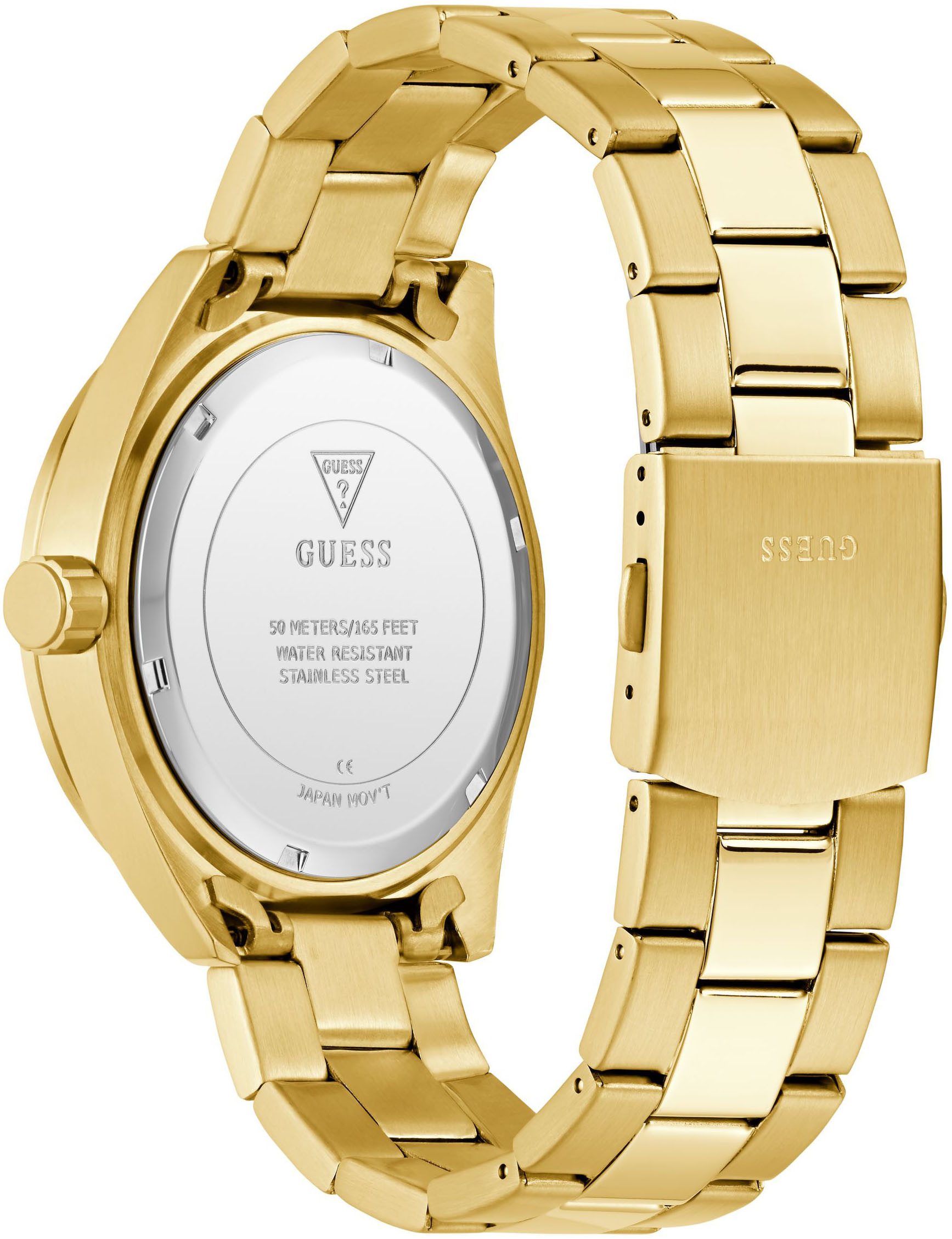 Guess Multifunctioneel horloge LETTERMAN Quartz horloge, polshorloge, herenhorloge, datum, weekdag, roestvrijstalen band