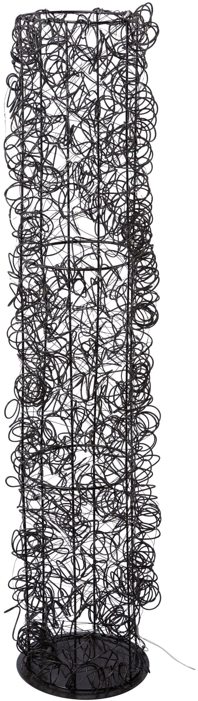 Creativ light Decoratief object Metalen draad - toren Cilinder van draad, met timerfunctie, USB-kabel (1 stuk) woonkamer zwart