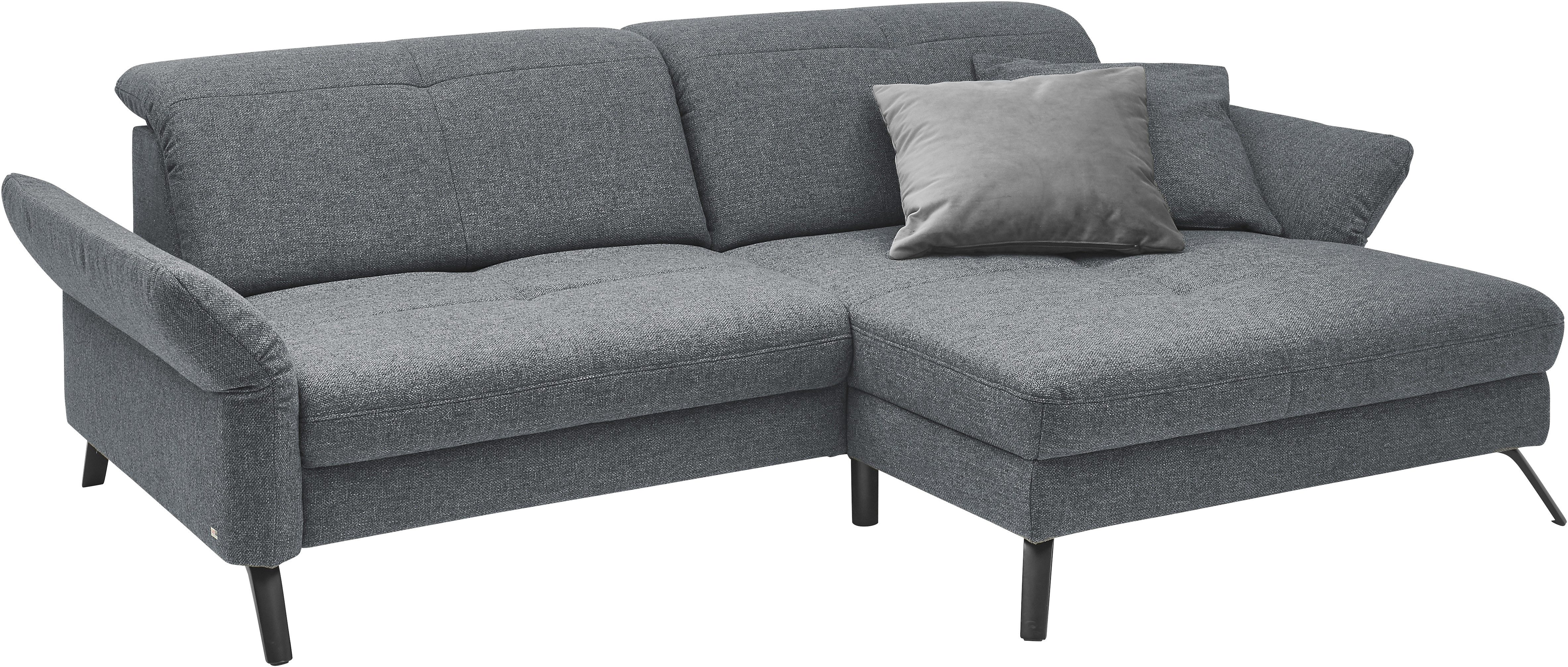 set one by Musterring Hoekbank SO 4400 V optioneel met motorische bedfunctie & hoofdverstelling, voet zwart