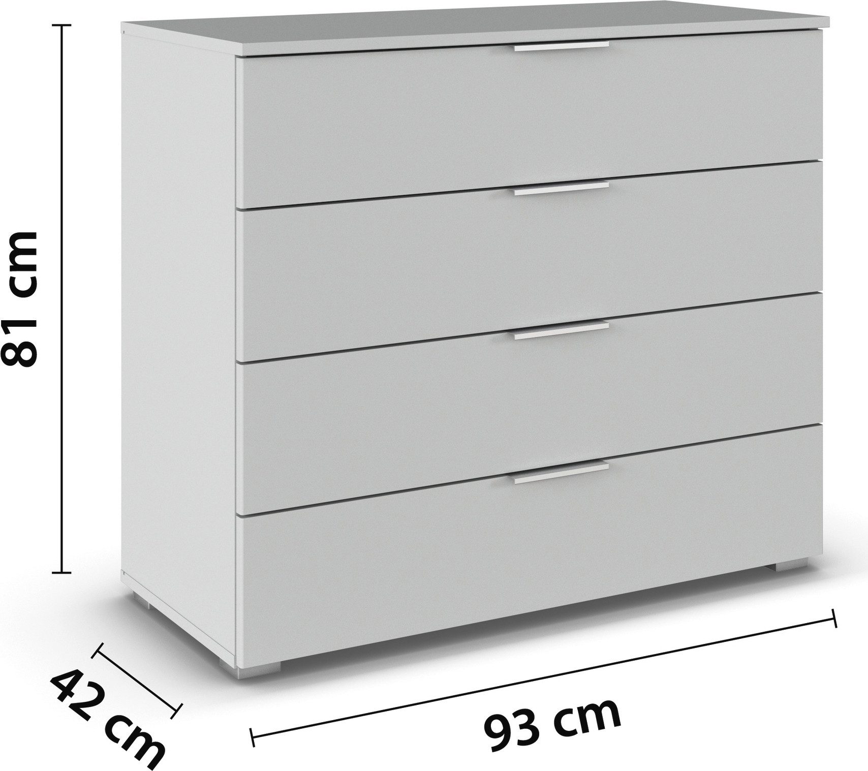 rauch Ladekast Sideboard AGORDO met decor- of hoogglansfront Breedte 93 cm met 4 grote lades voor veel opbergruimte MADE IN GERMANY