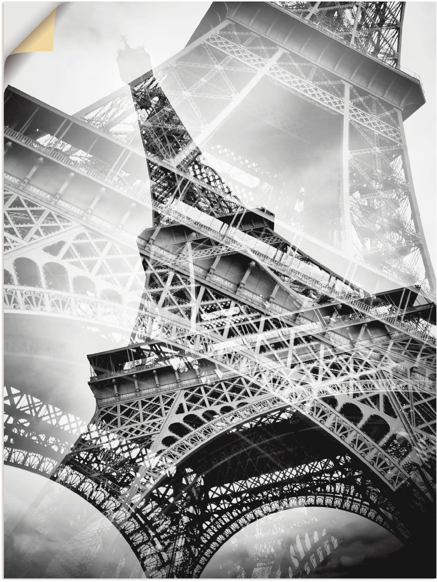 Artland Artprint De dubbele Eiffeltoren in vele afmetingen & productsoorten - artprint van aluminium / artprint voor buiten, artprint op linnen, poster, muursticker / wandfolie ook