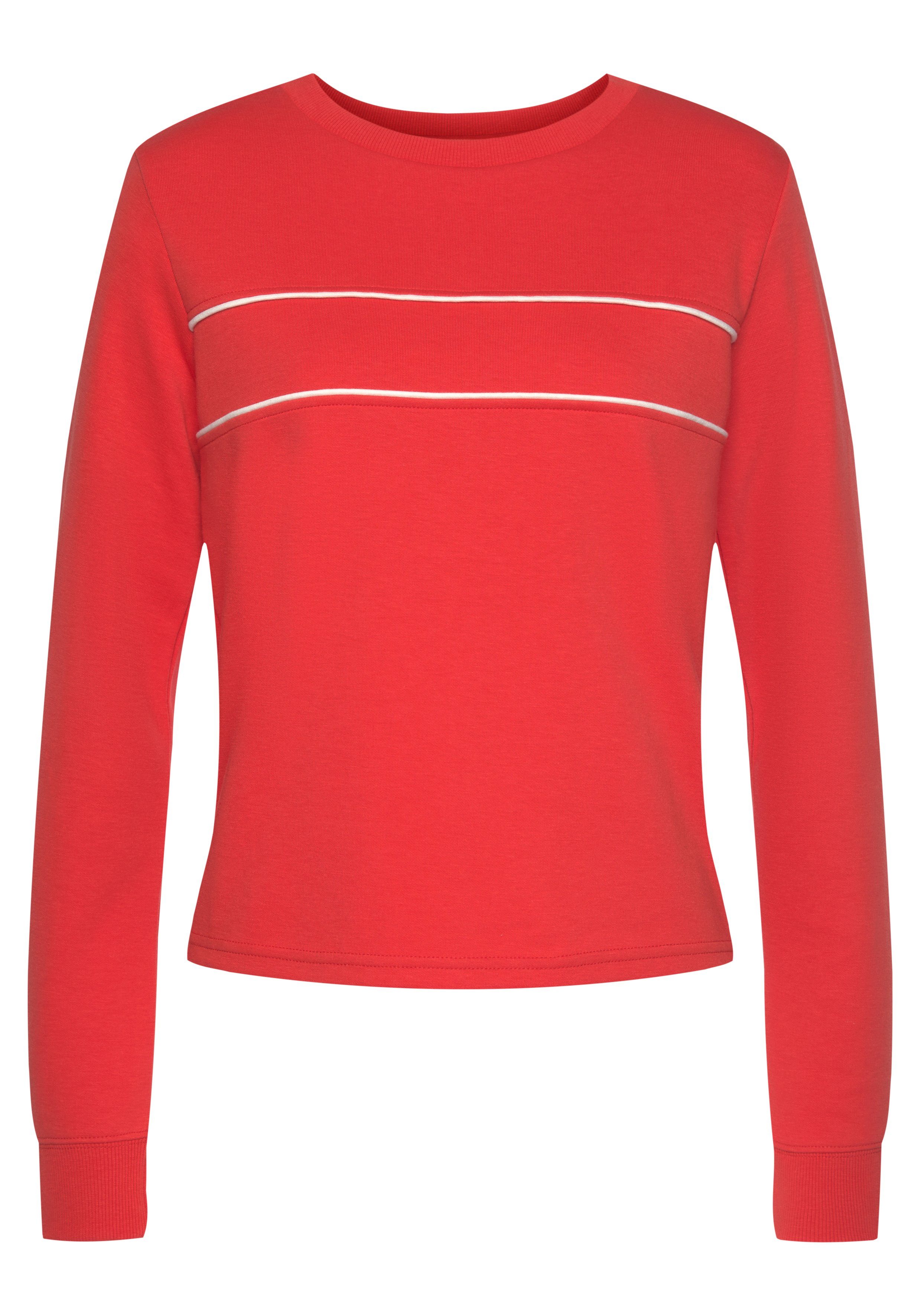 H.I.S Sweatshirt met piping op de borst, loungewear