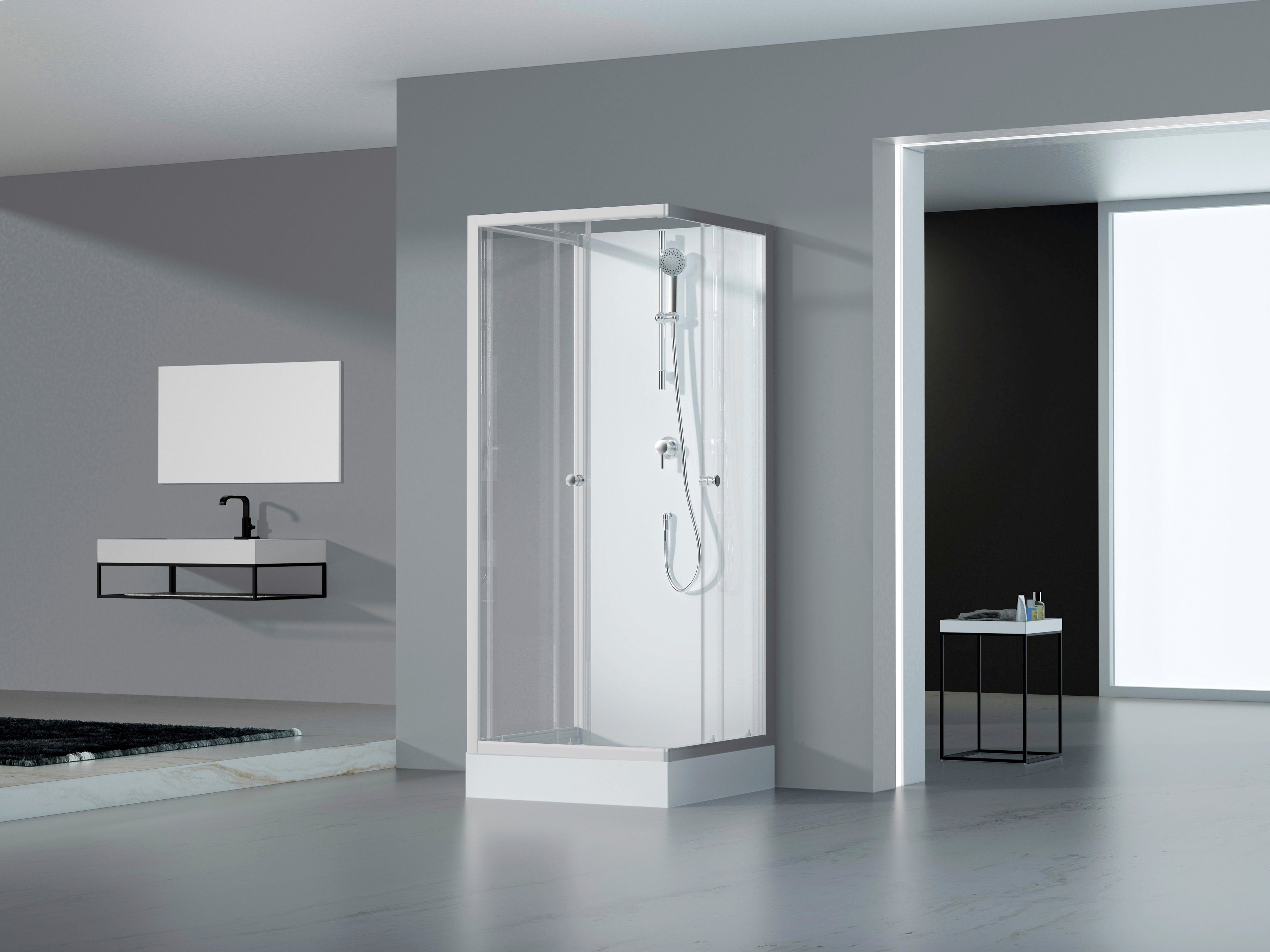 Marwell Complete douche White Dream inclusief kranen, 80 cm x 80 cm douchecabines wit
