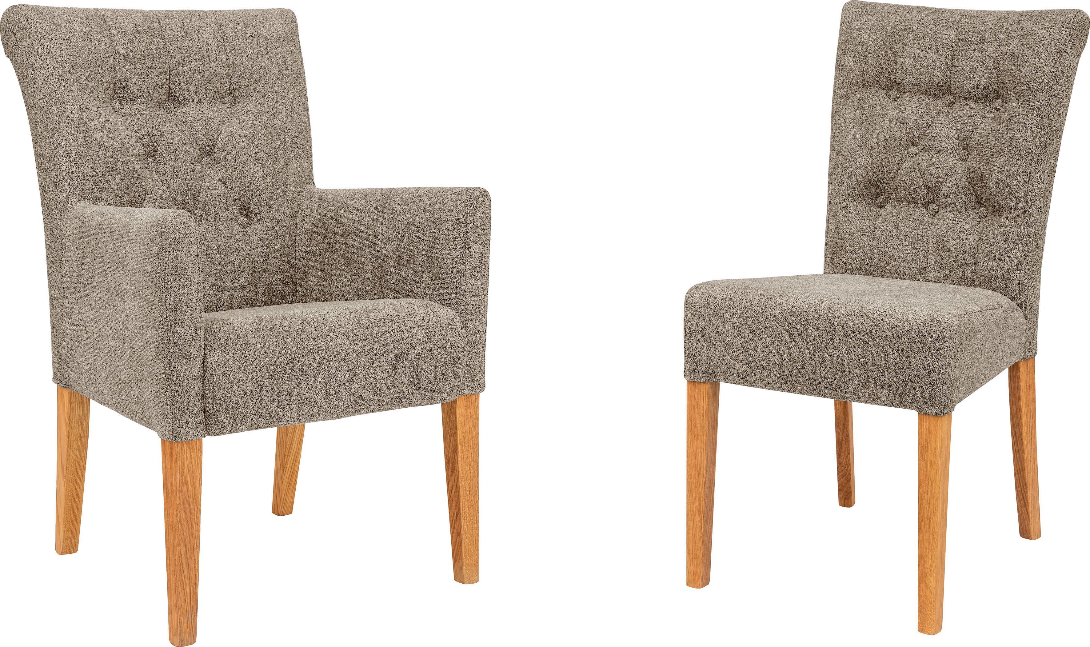 Home affaire Stoel Queen Eetkamerstoel met capitonnage, set van 2, 4 of 6