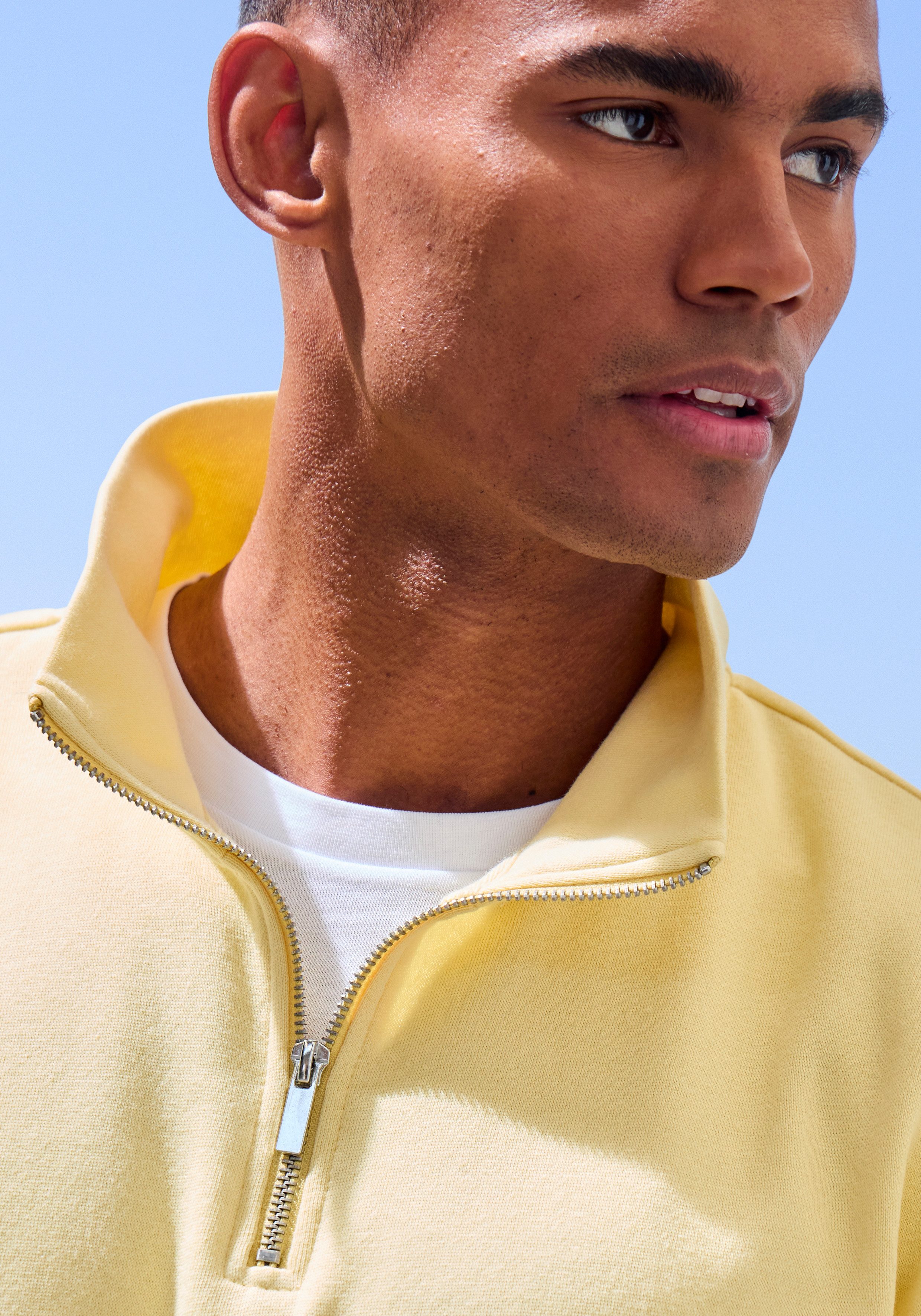 John Devin Sweatshirt Lange mouwen, sweatshirt met rits aan de staande kraag