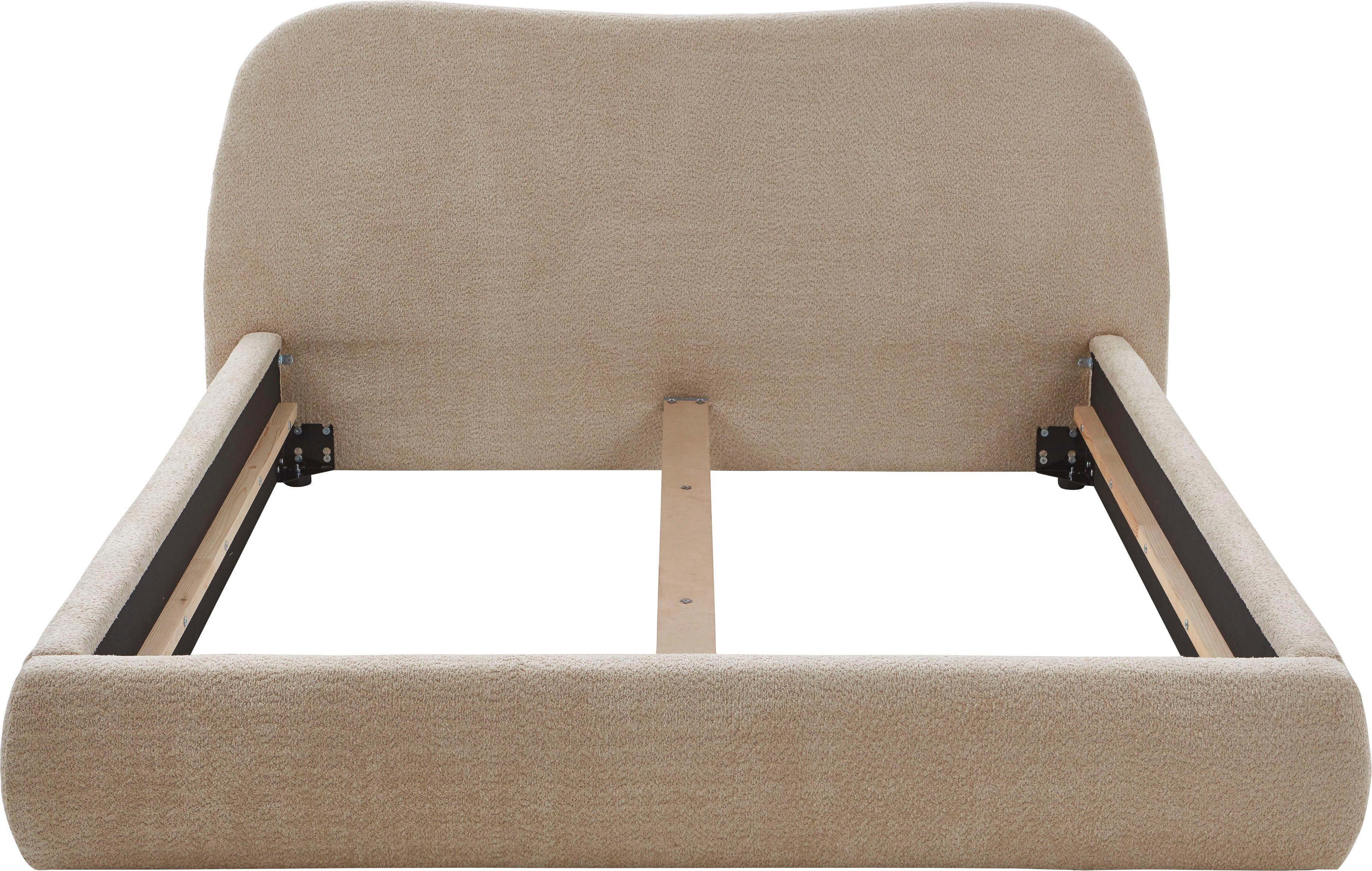 ATLANTIC home collection Gestoffeerd bed Sophie met of zonder opbergruimte, hoogwaardige bouclé bekleding