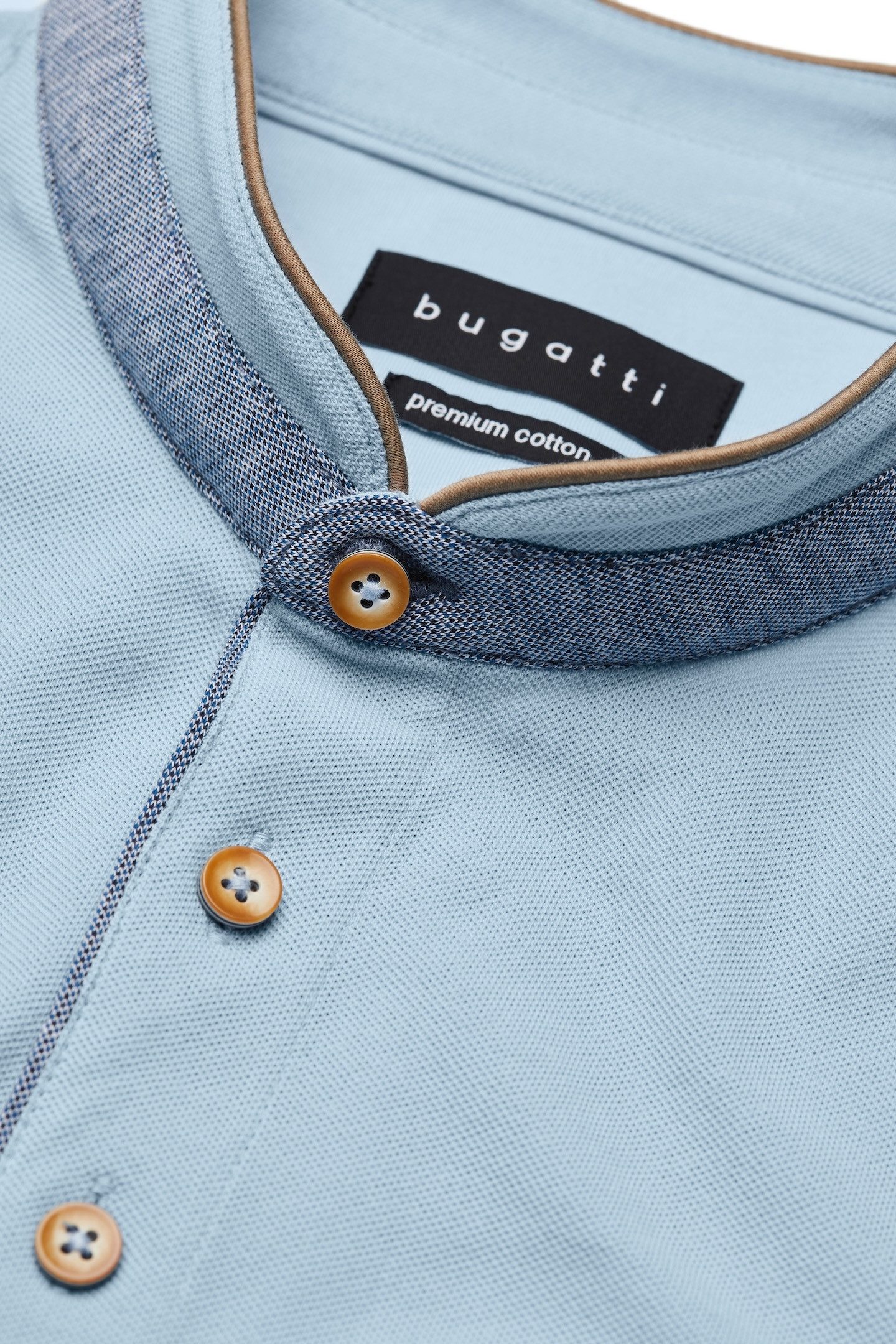 Bugatti Poloshirt met opstaande kraag