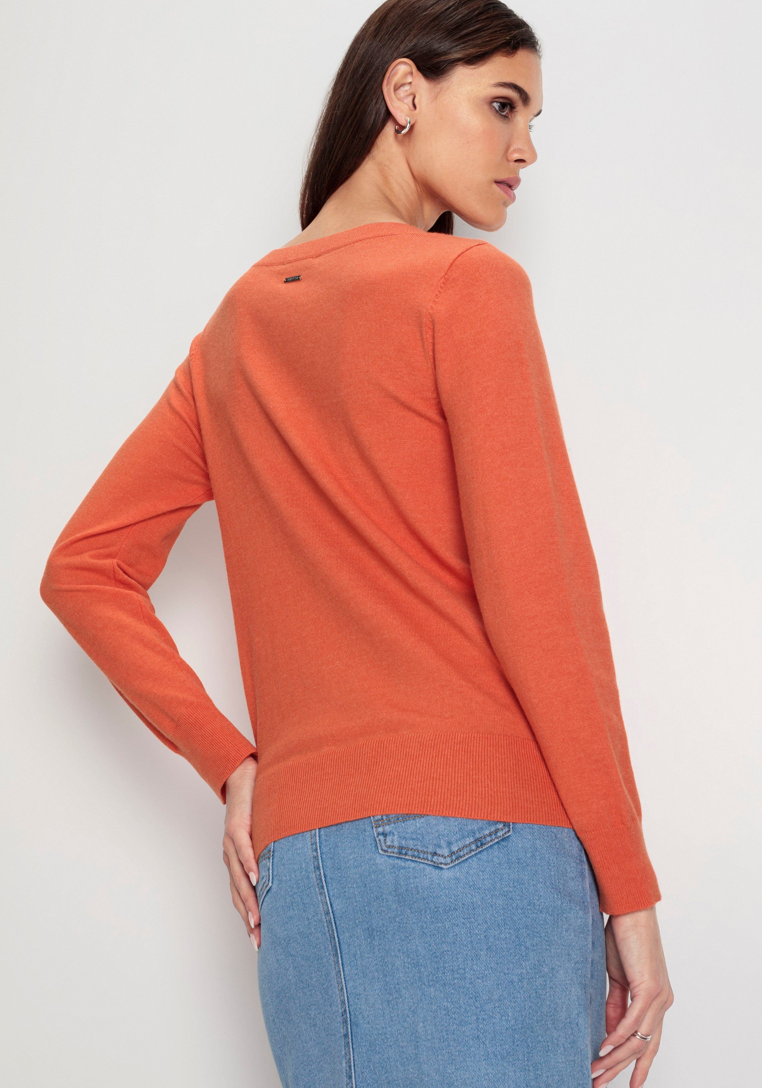 HECHTER PARIS Trui met V-hals in gemêleerde look