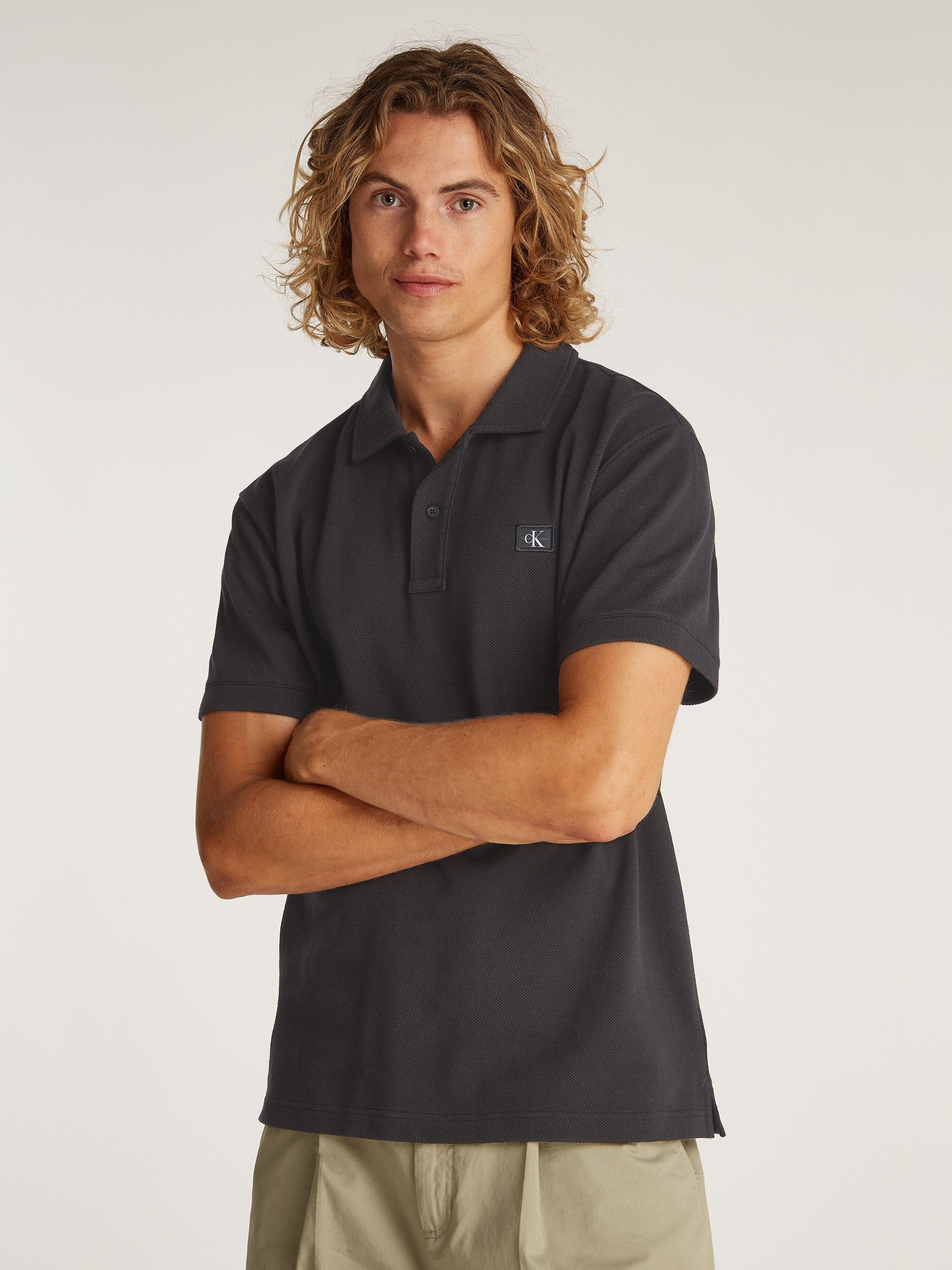 Calvin Klein Poloshirt WOVEN LABEL POLO