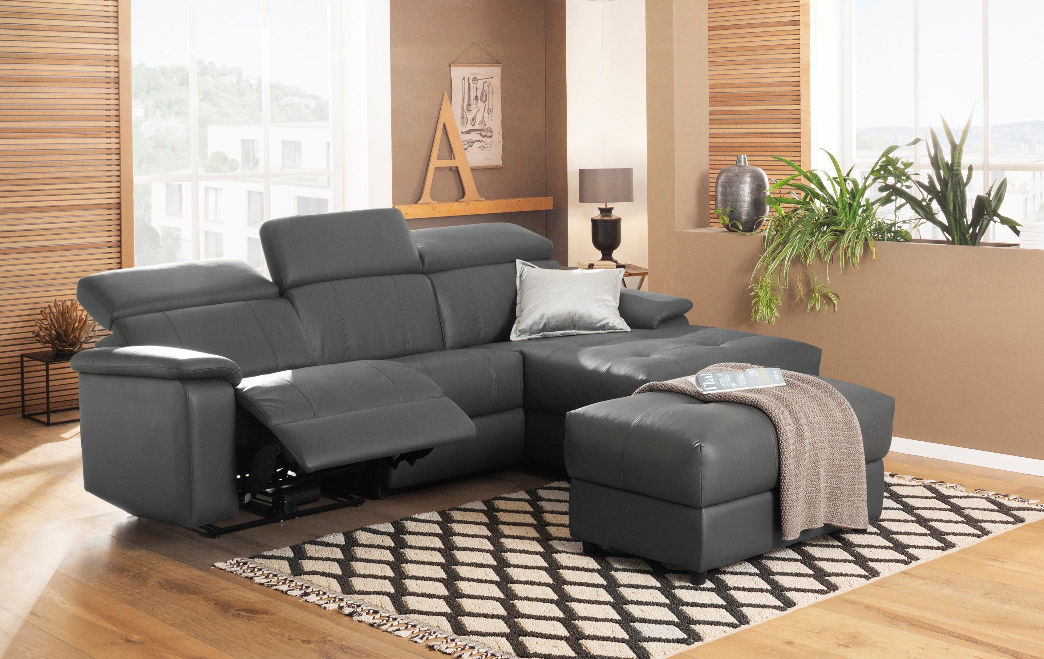 Home affaire Hoekbank Binado, L-vorm, met handmatige of elektrische relaxfunctie met usb-aansluiting