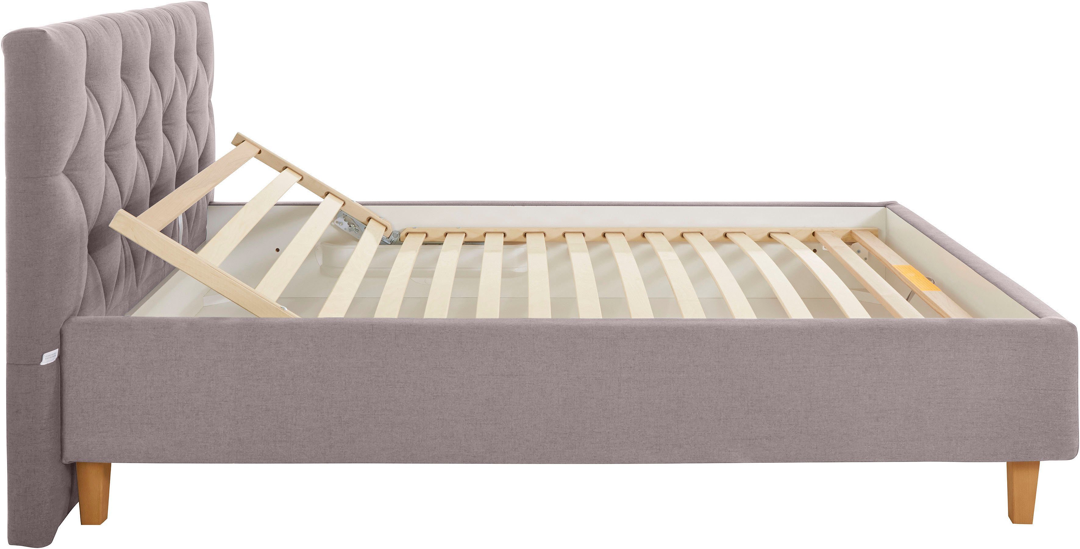 Guido Maria Kretschmer Home&Living Gestoffeerd bed Sunley 100 Kruisstiksel, hoofdbordhoogte 102 cm, zonder of met matras/lattenbodem