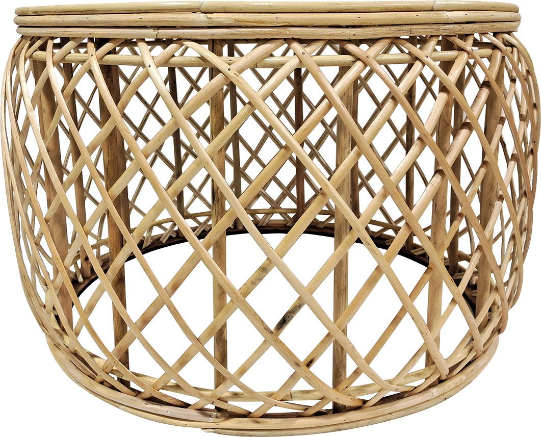 Kayoom Bijzettafel Rattan tafel Massa 125, bijzettafel met blikvanger-kwaliteit Bohostijl, handgemaakt, natuurlijk materiaal, tijdloze uitstraling (1 stuk)